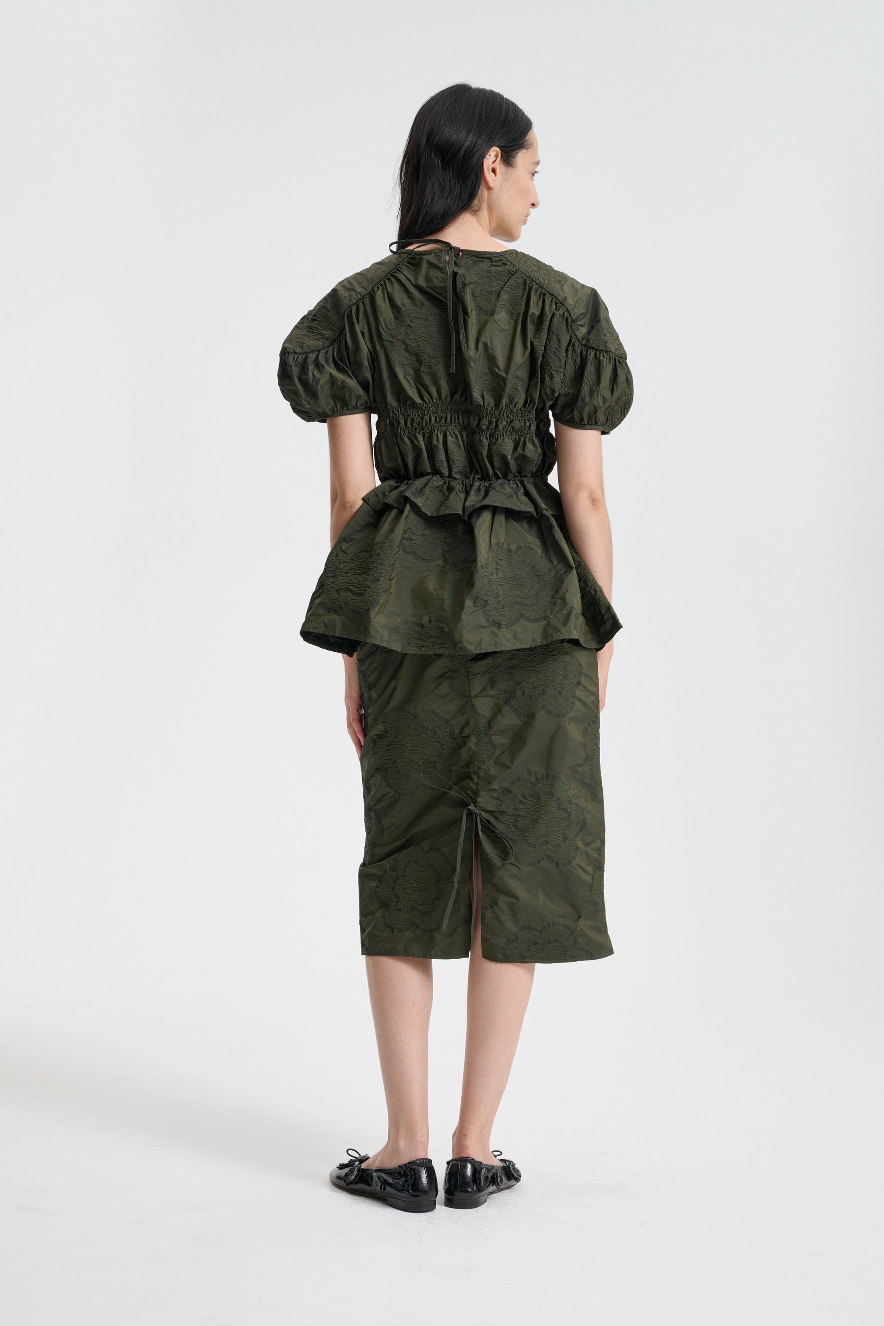 ALLEGRA | SKIRT BORUS JACQUARD OLIVE