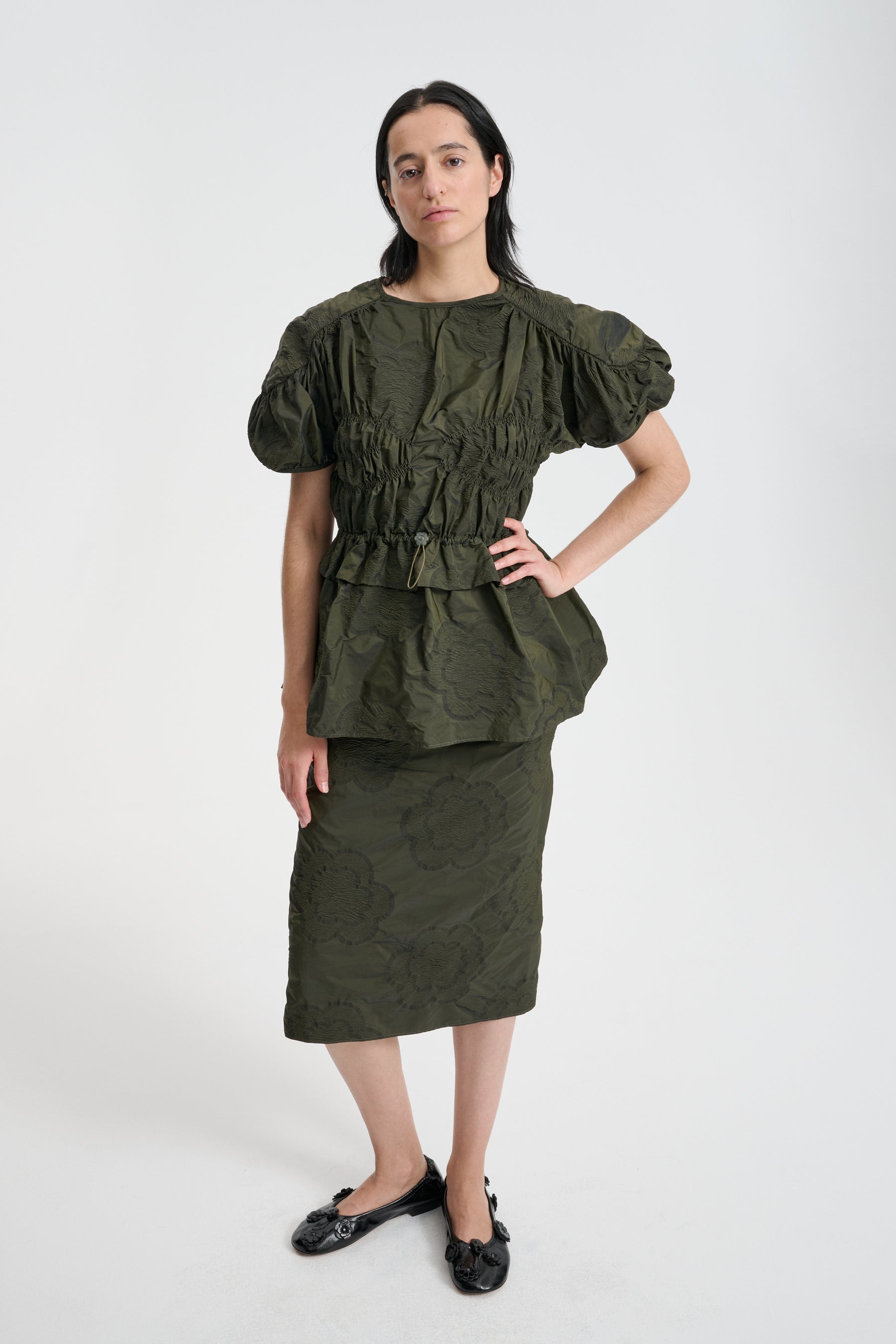 ALLEGRA | SKIRT BORUS JACQUARD OLIVE