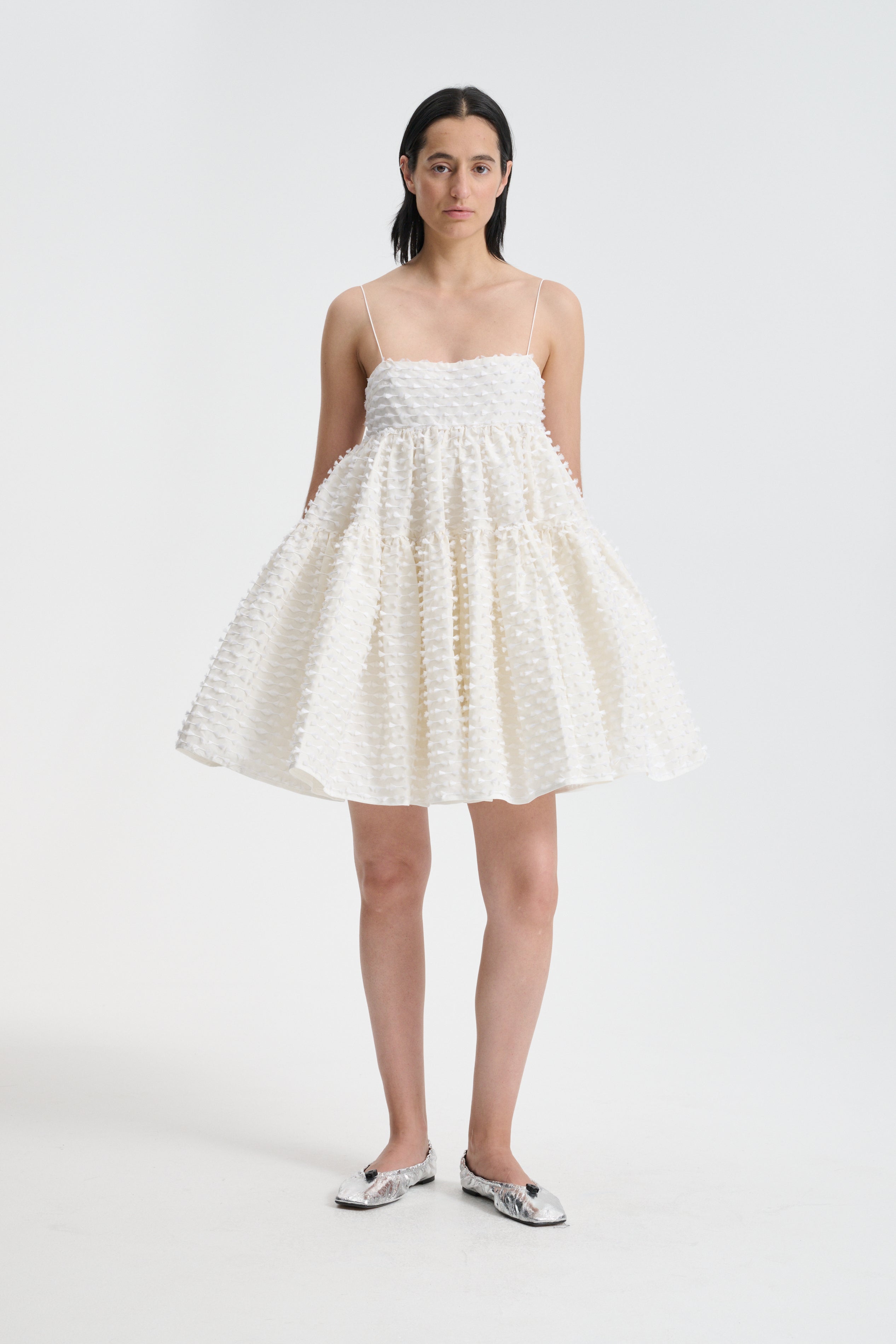OBERRA | DRESS FIAMMA FIL-COUPÉ WHITE – Cecilie Bahnsen