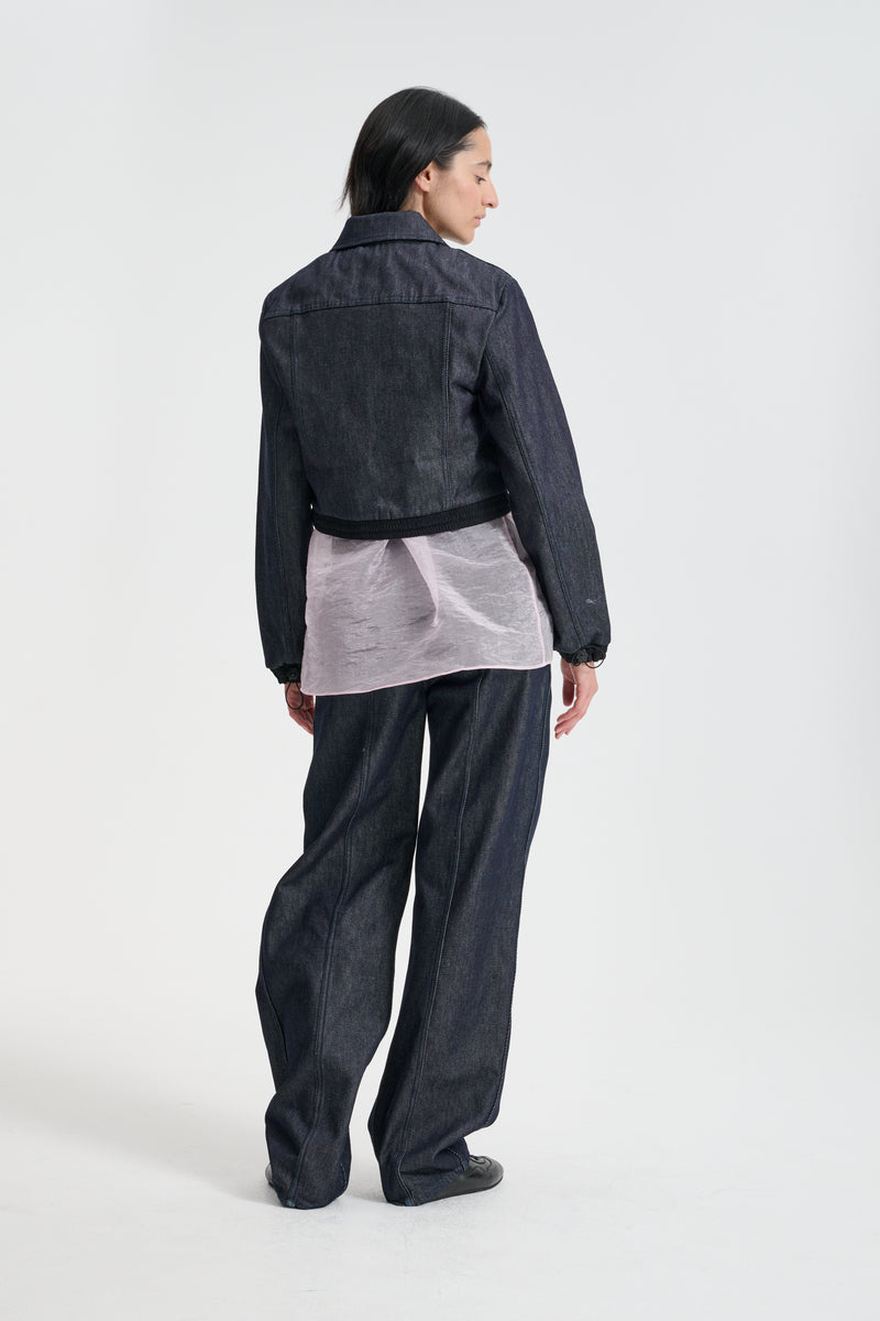 cecilie bahnsen denim jacket デニムジャケット Cecilie Bahnsen Black Ulanda Denim Jacket Cecilie Bahnsen