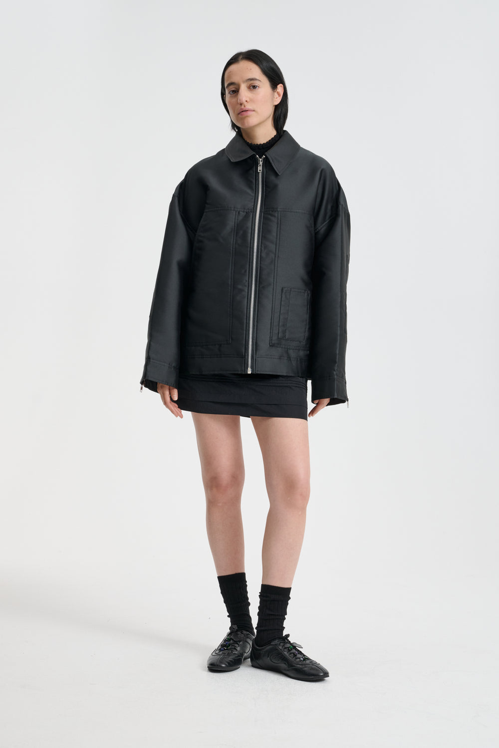OLPA | JACKET LUSTRE TWILL BLACK NONA