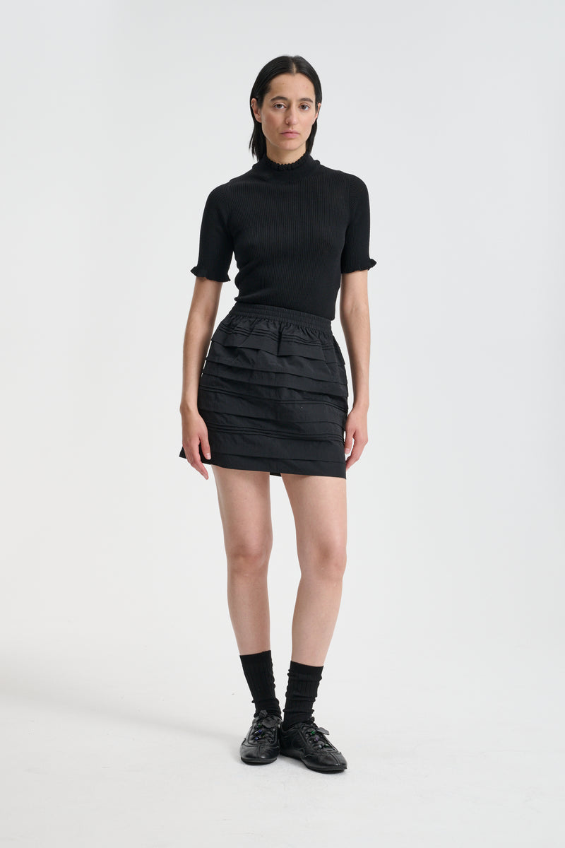 【Cecilie Bahnsen】OCIE SKIRT OCIE | SKIRT LUSTRE TWILL BLACK NONA