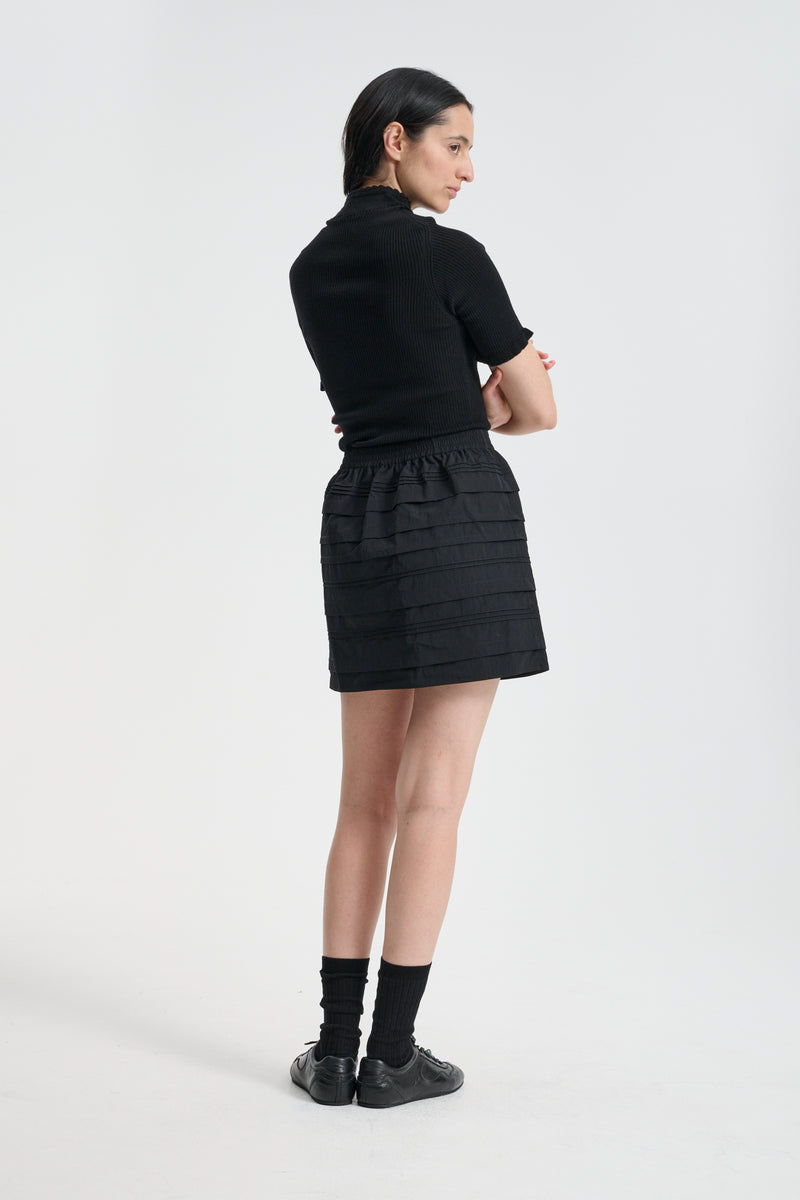OCIE | SKIRT LUSTRE TWILL BLACK NONA