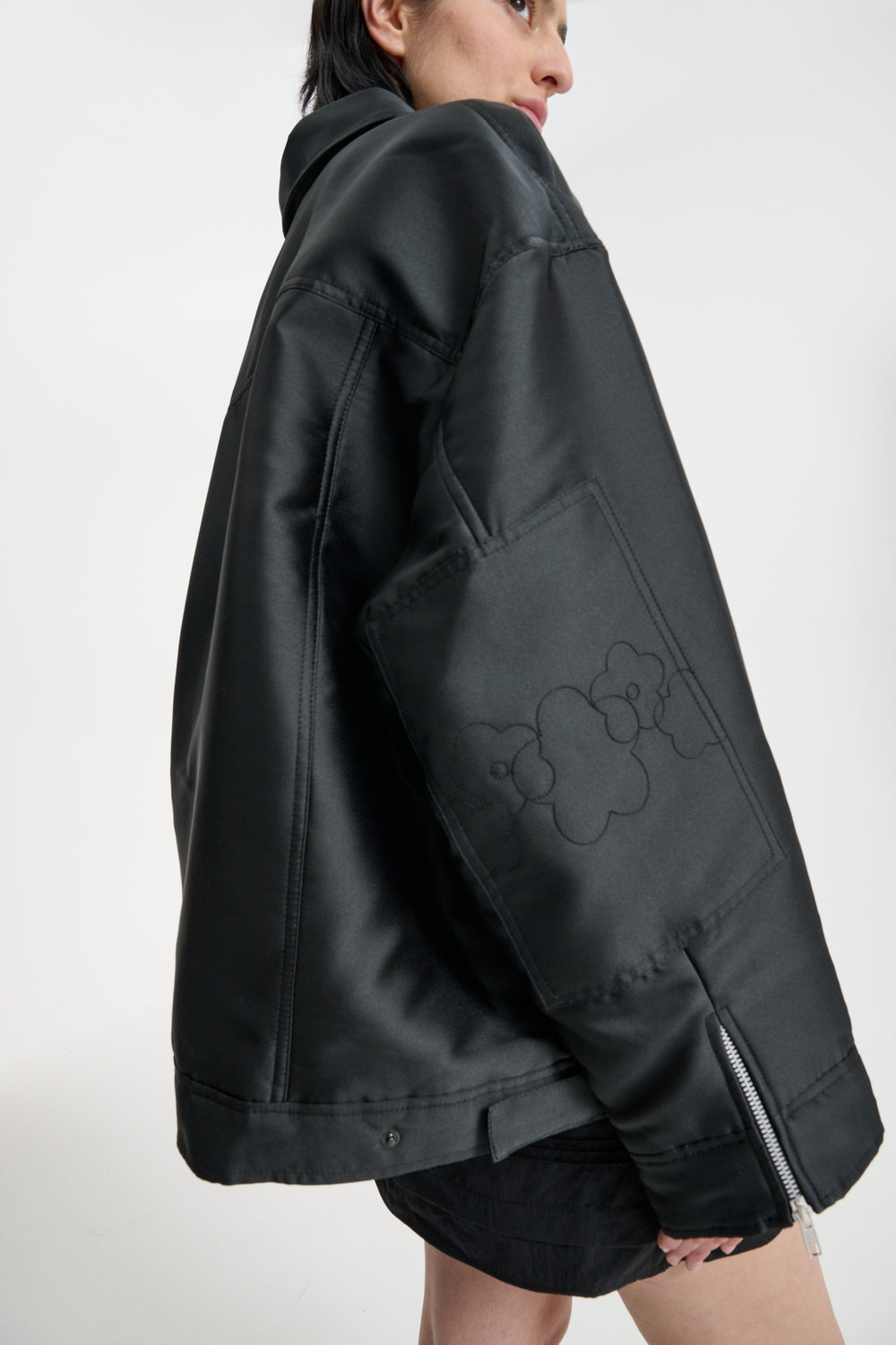 OLPA | JACKET LUSTRE TWILL BLACK NONA