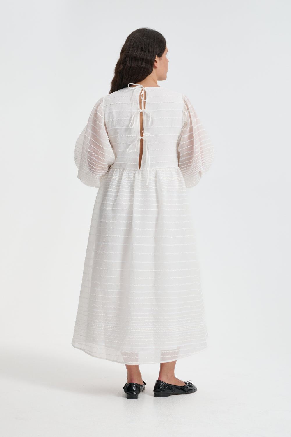 KARMEN | DRESS MAQUIS JACQUARD ECRU