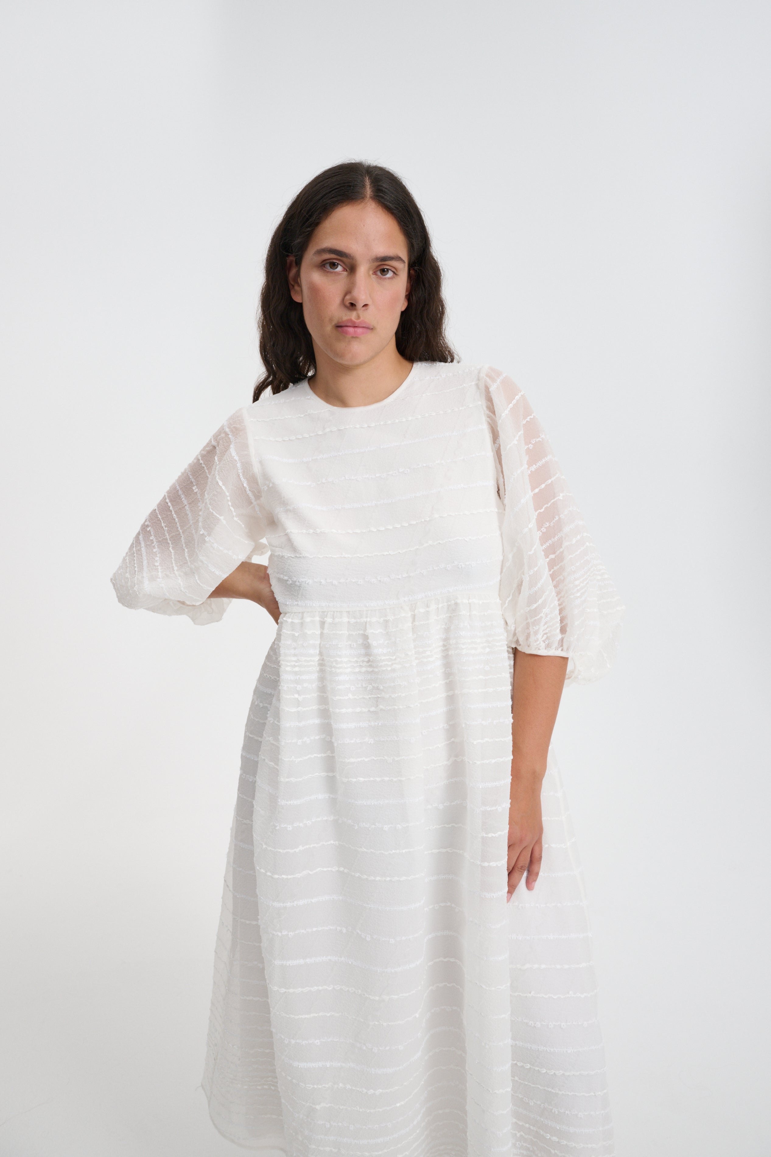 KARMEN | DRESS MAQUIS JACQUARD ECRU – Cecilie Bahnsen