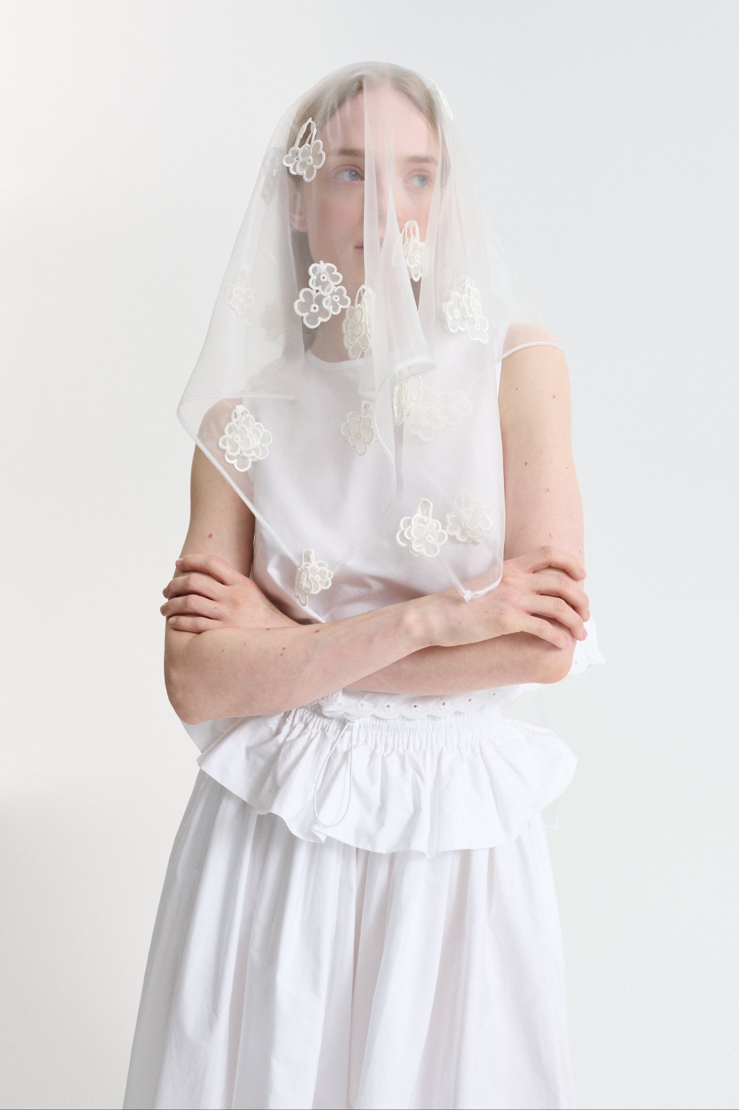 SAFI | VEIL KIRI EMBROIDERY | WHITE