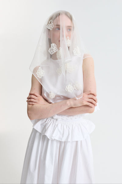 SAFI | VEIL KIRI EMBROIDERY | WHITE – Cecilie Bahnsen