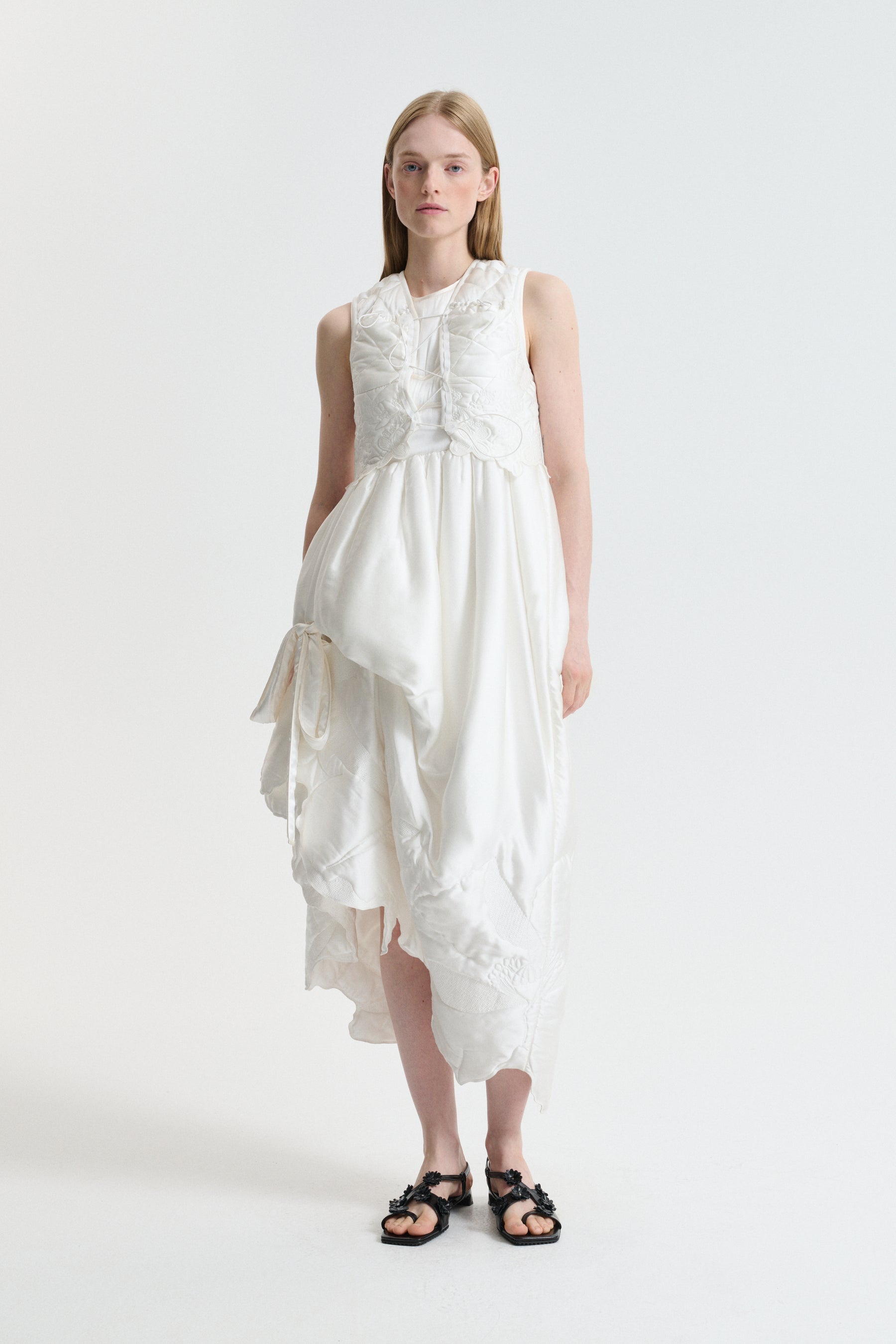 DORTHE | DRESS WADDED SILK SATIN WHITE - LOOK 26