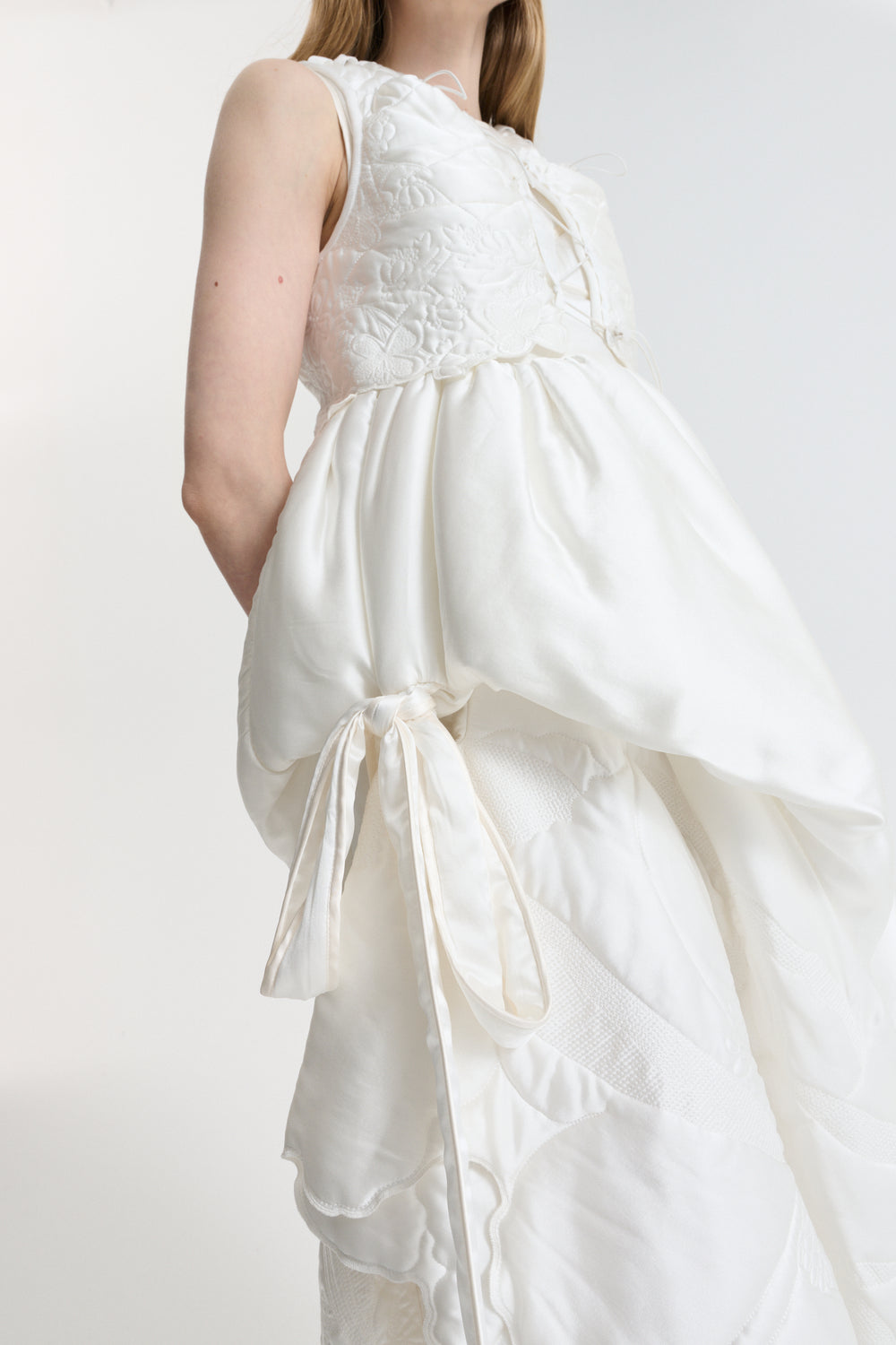 DORTHE | DRESS WADDED SILK SATIN WHITE - LOOK 26
