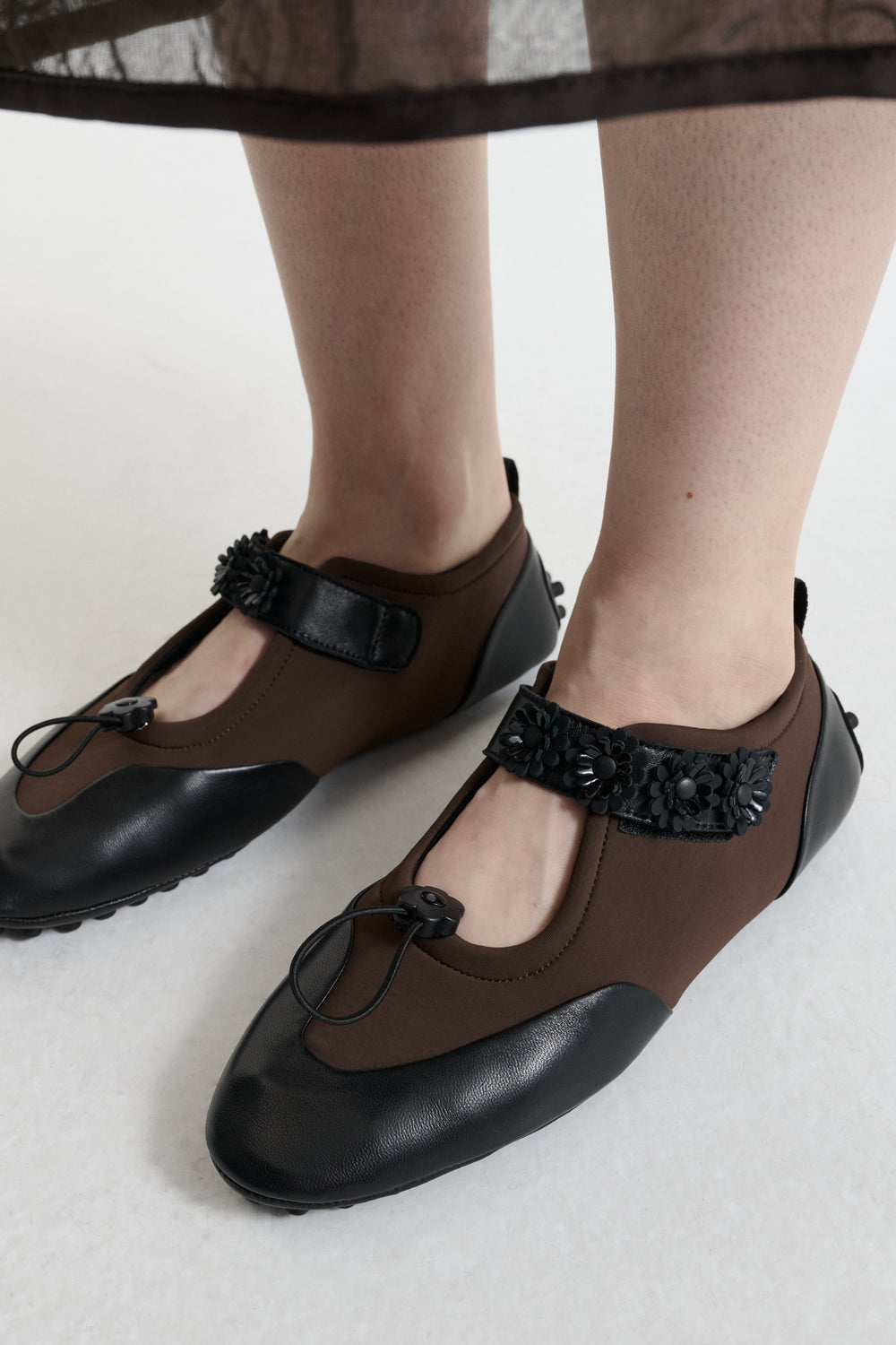 BESS | MARY JANE FLAT NEOPRENE BROWN