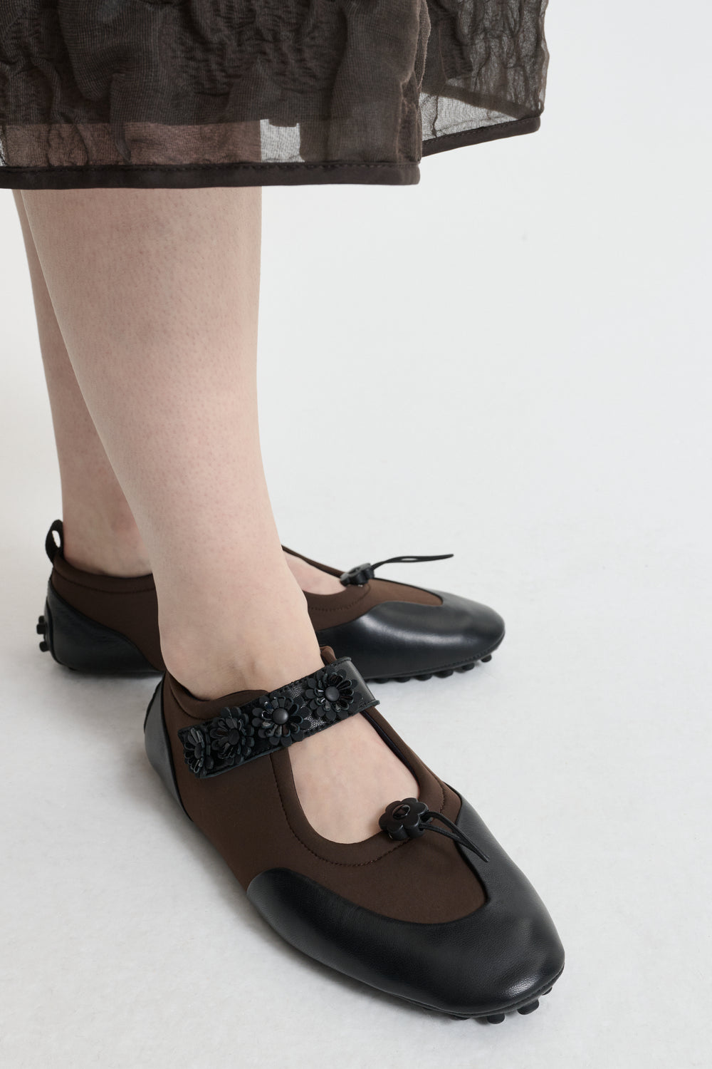 BESS | MARY JANE FLAT NEOPRENE BROWN