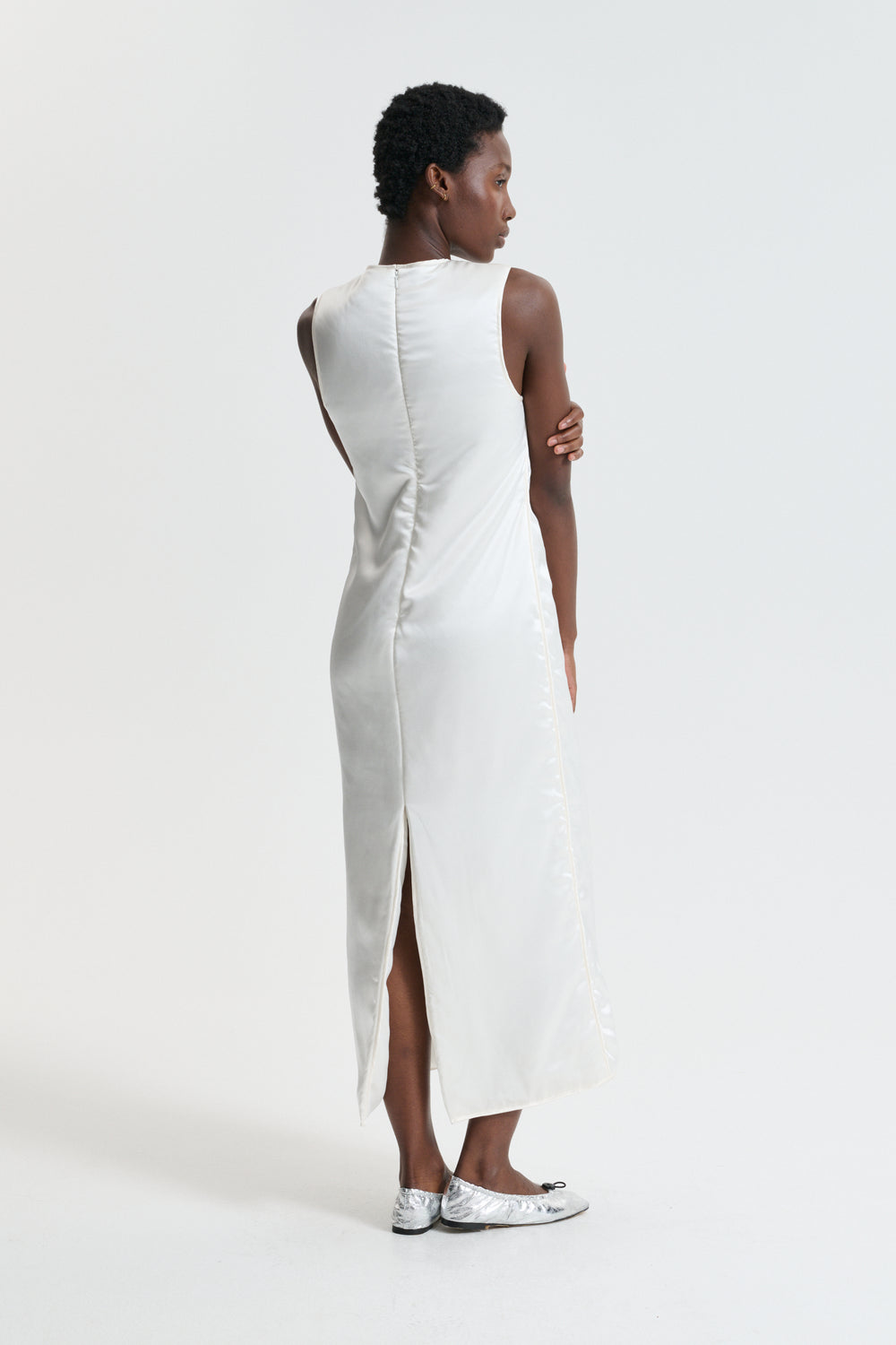 DEVIN | DRESS WADDED SILK SATIN WHITE - LOOK 28 BRIDAL