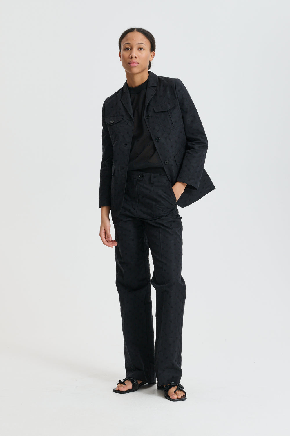 CBSONJA | TROUSERS IRIS JACCQUARD BLACK