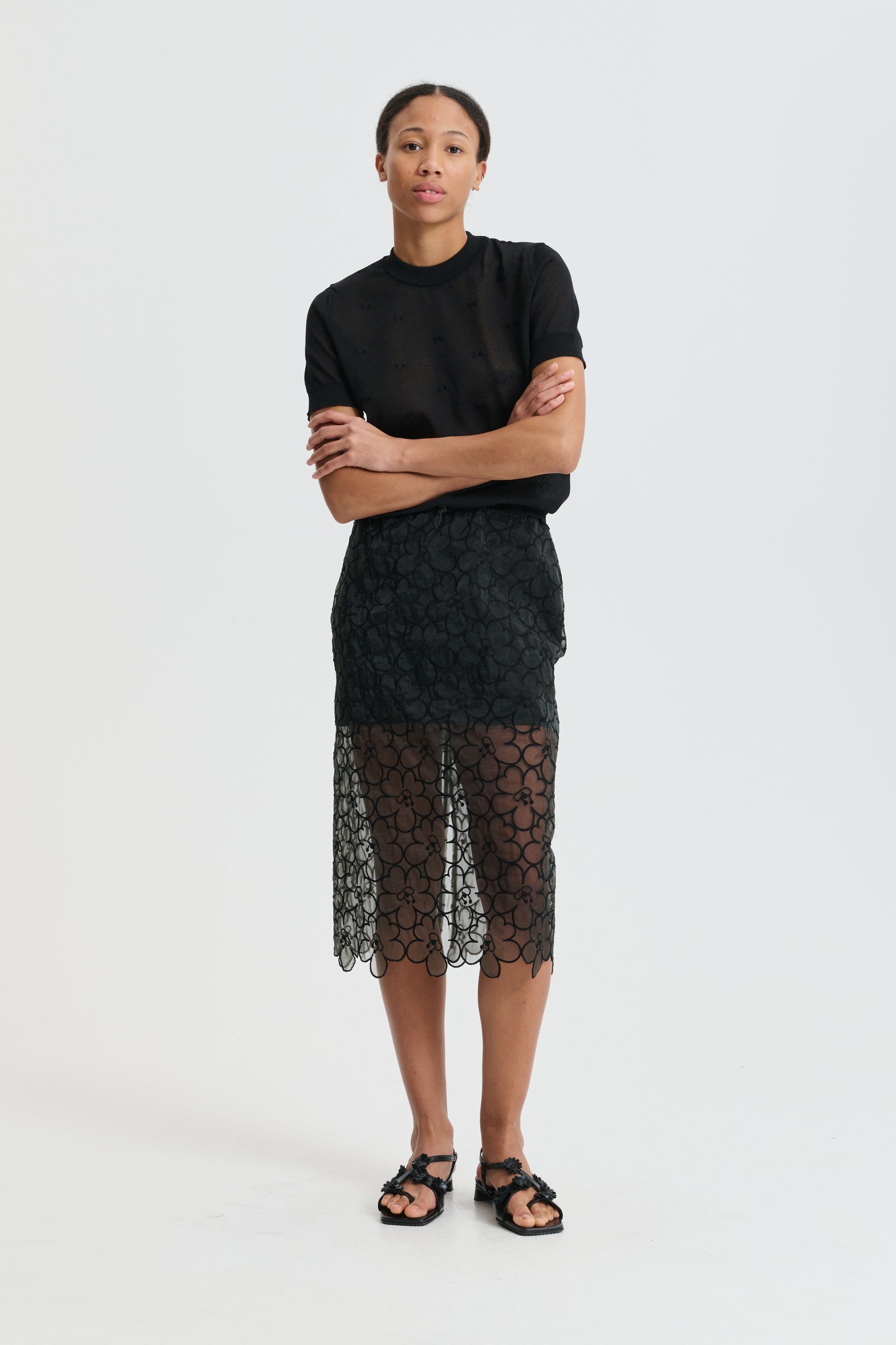 CBBRIA | SKIRT FELICIA EMBROIDERY BLACK