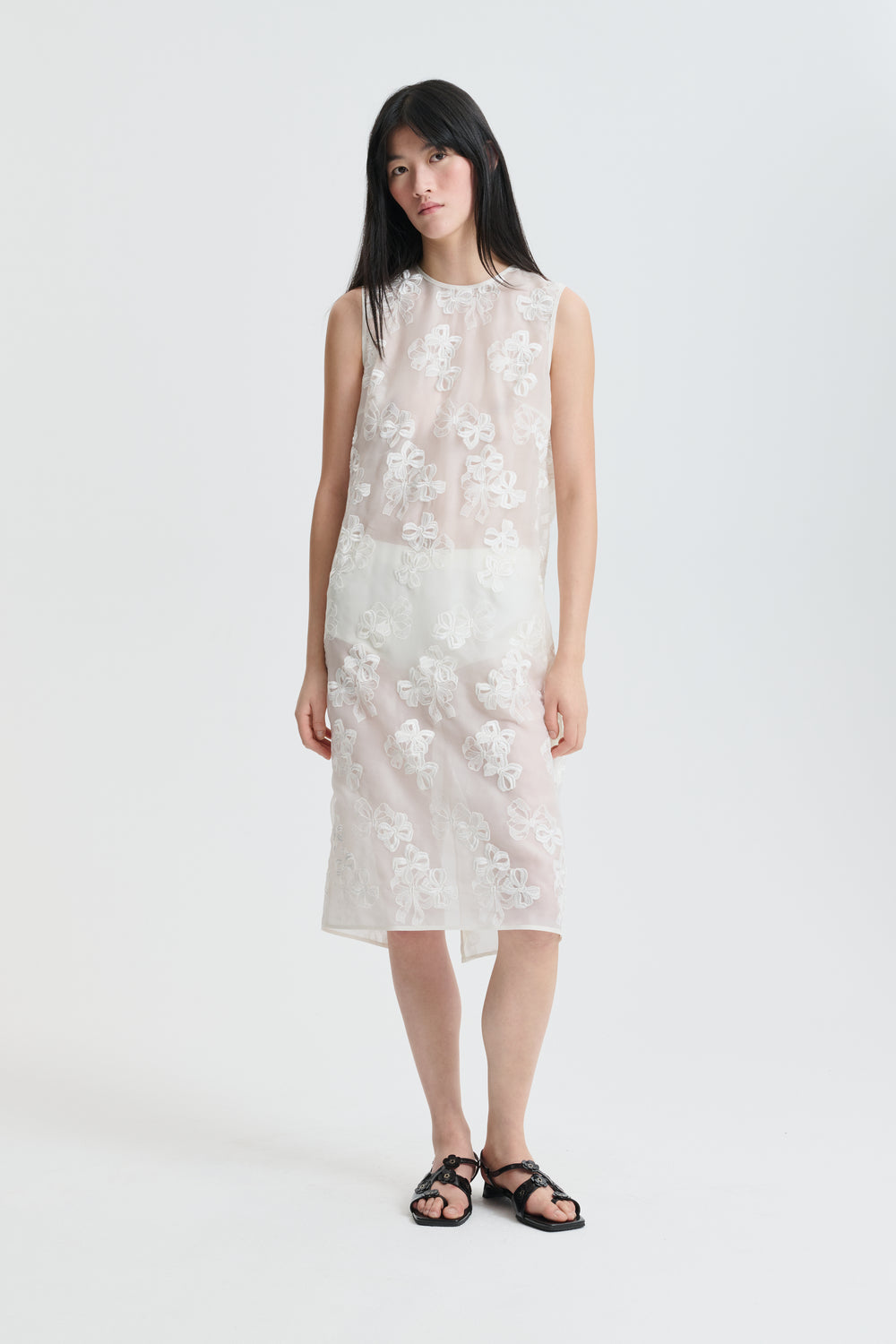 CBFEERO | DRESS ROSETTE ORGANZA EMB VINTAGE IVORY