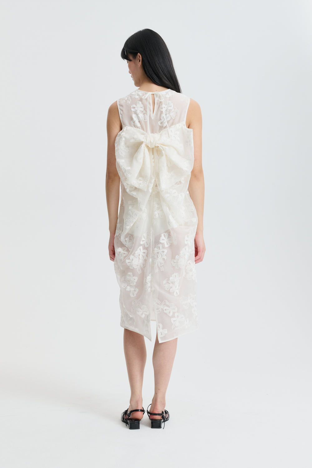 CBFEERO | DRESS ROSETTE ORGANZA EMB VINTAGE IVORY