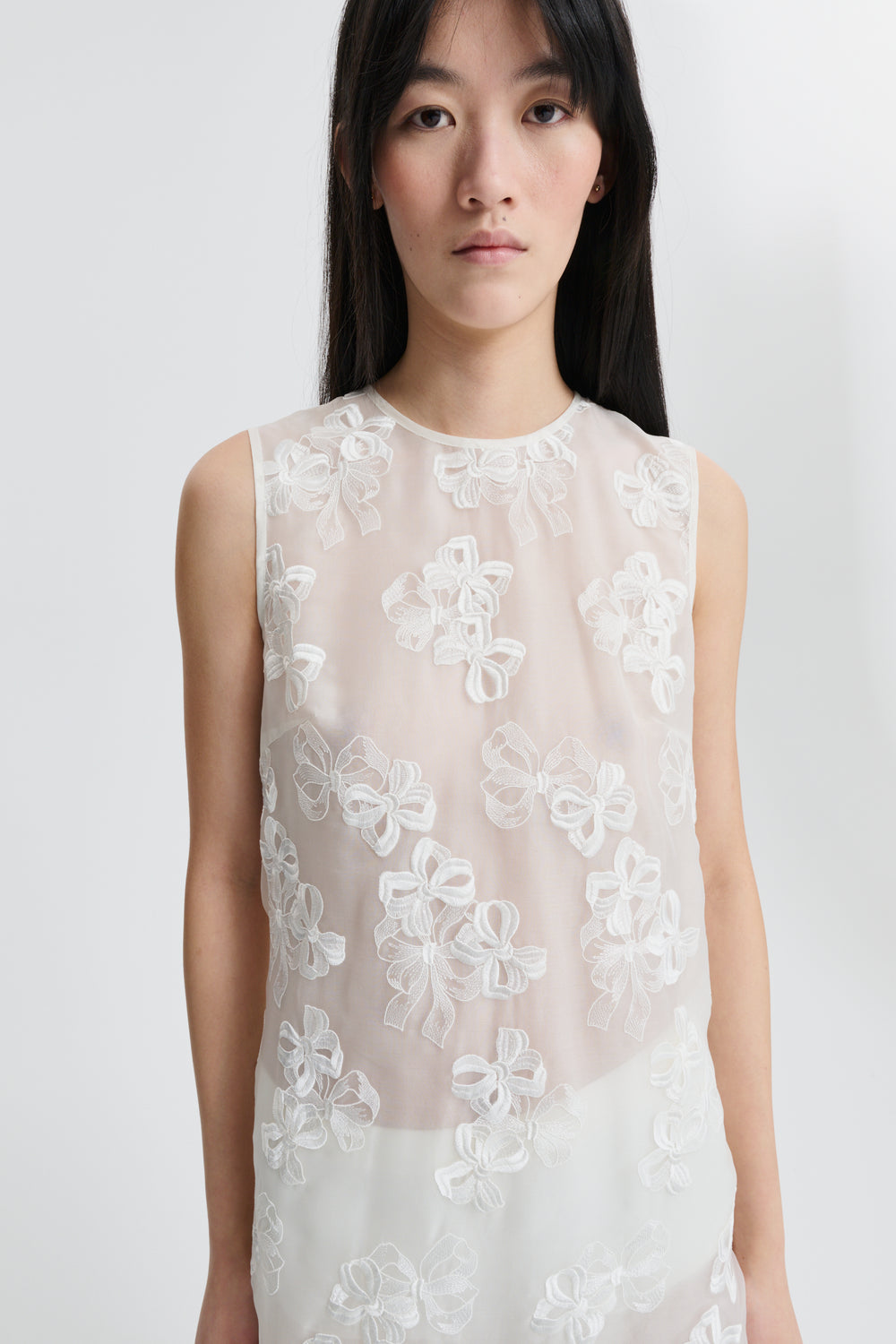 CBFEERO | DRESS ROSETTE ORGANZA EMB VINTAGE IVORY