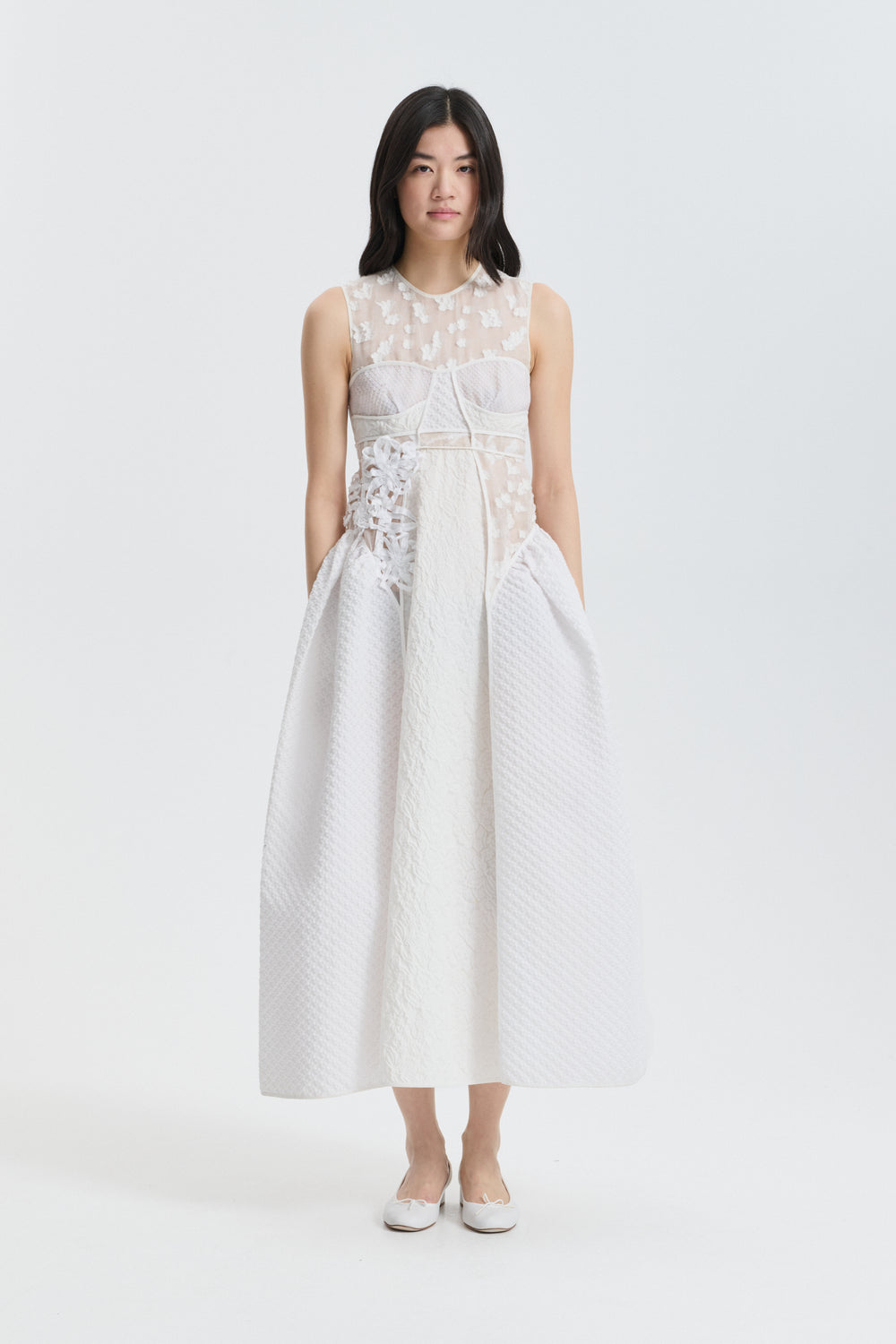 LIA | GOWN PLETHORA PATCHWORK WHITE/ECRU BRIDAL