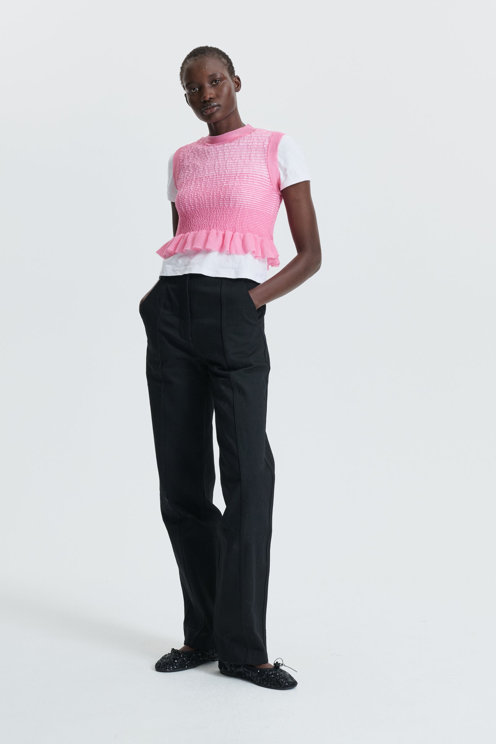 CBCELIA | VEST SHEER SUMMER KNIT PINK