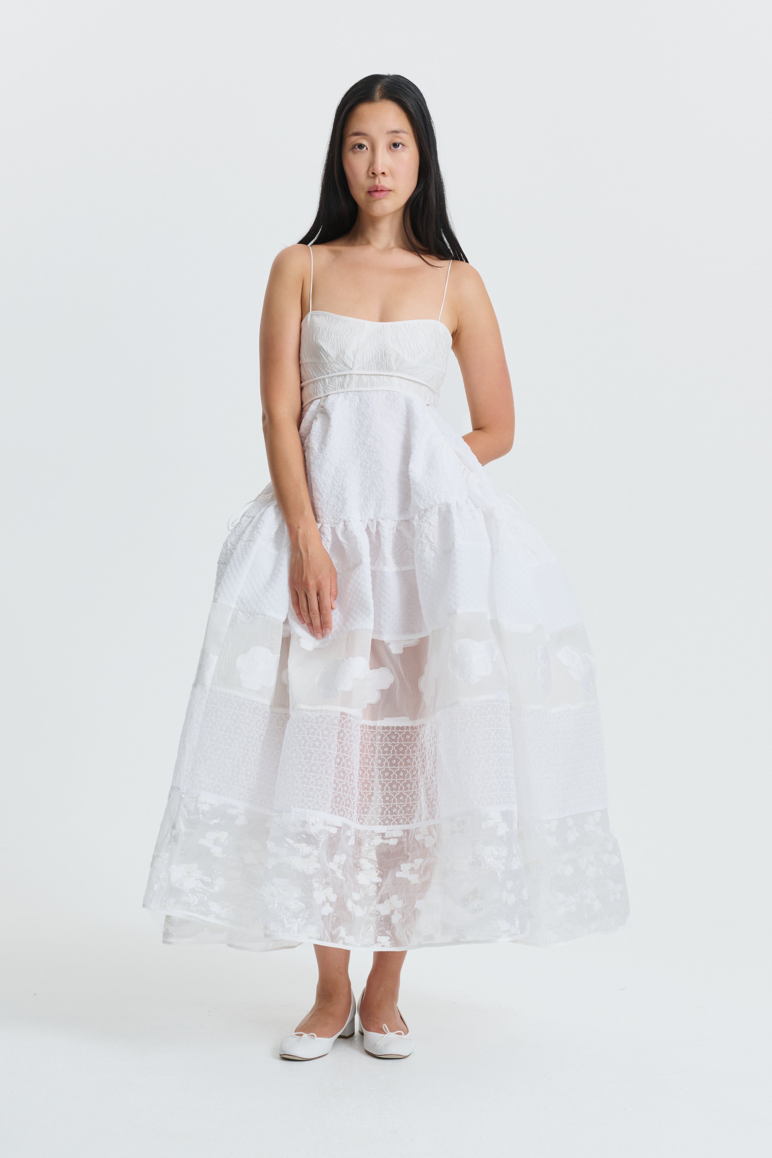 CILLE | DRESS PATCHWORK WHITE/IVORY