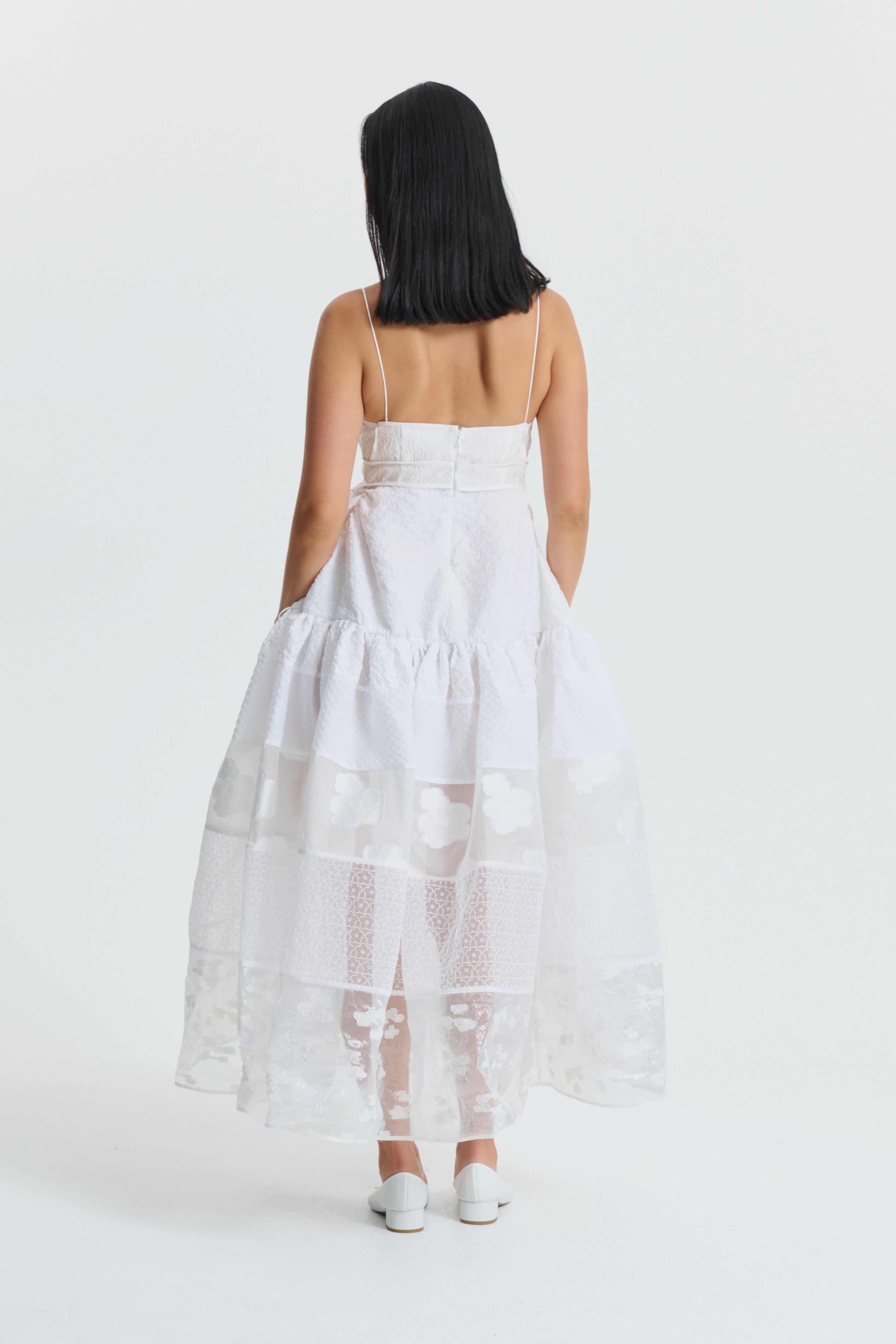 CILLE | DRESS PATCHWORK WHITE/IVORY