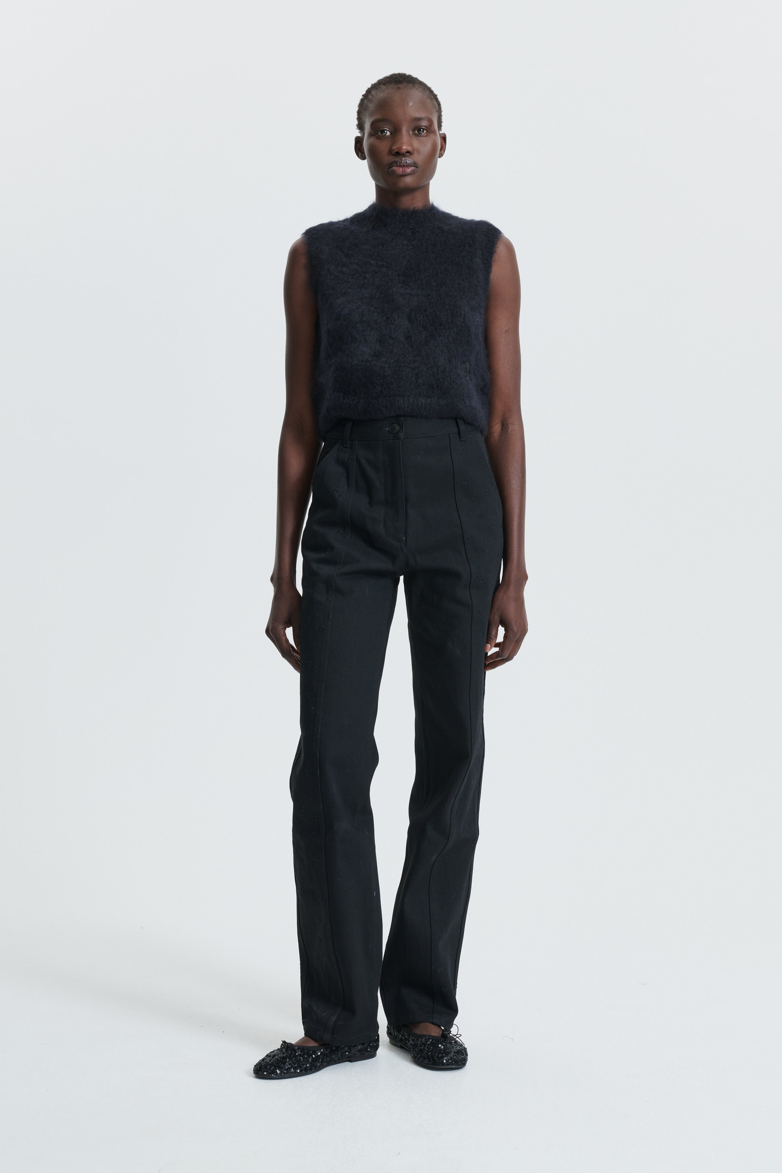 CBFEE | VEST SILK MOHAIR KNIT BLACK
