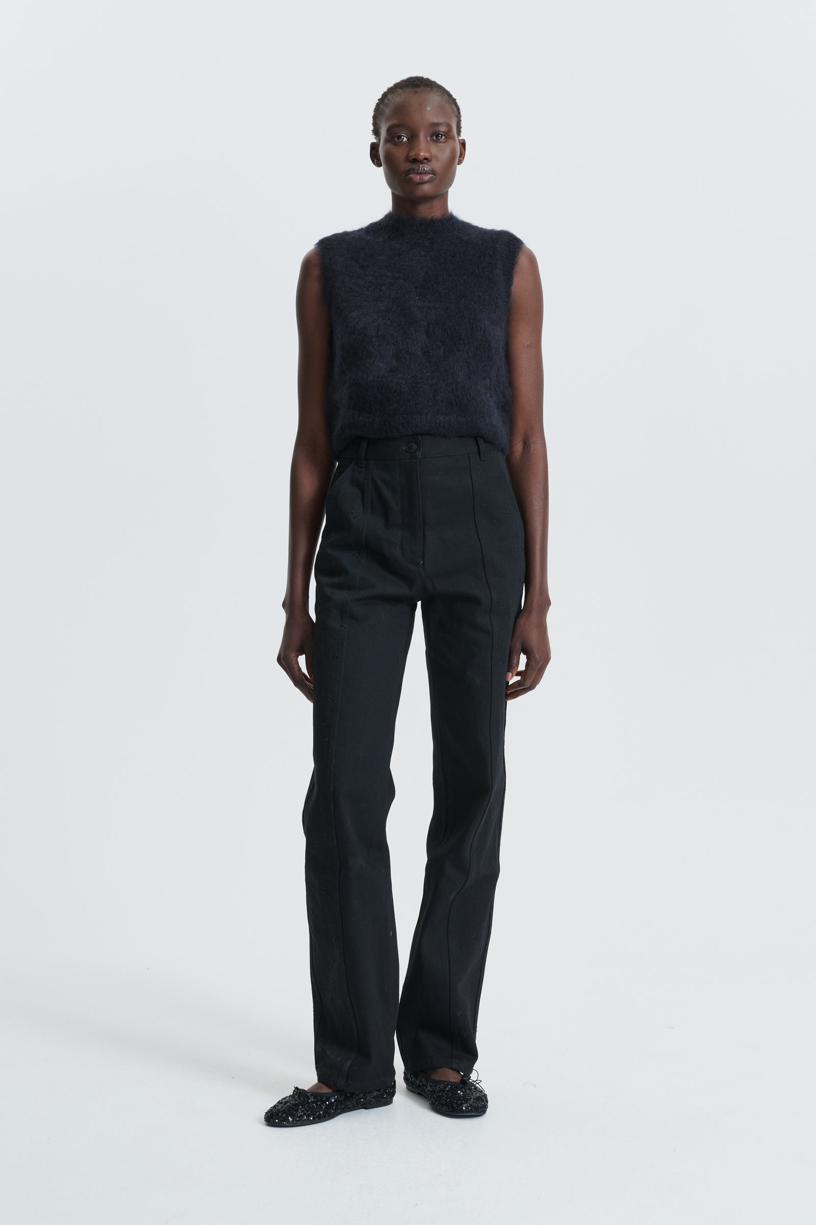 CBFEE | VEST SILK MOHAIR KNIT BLACK