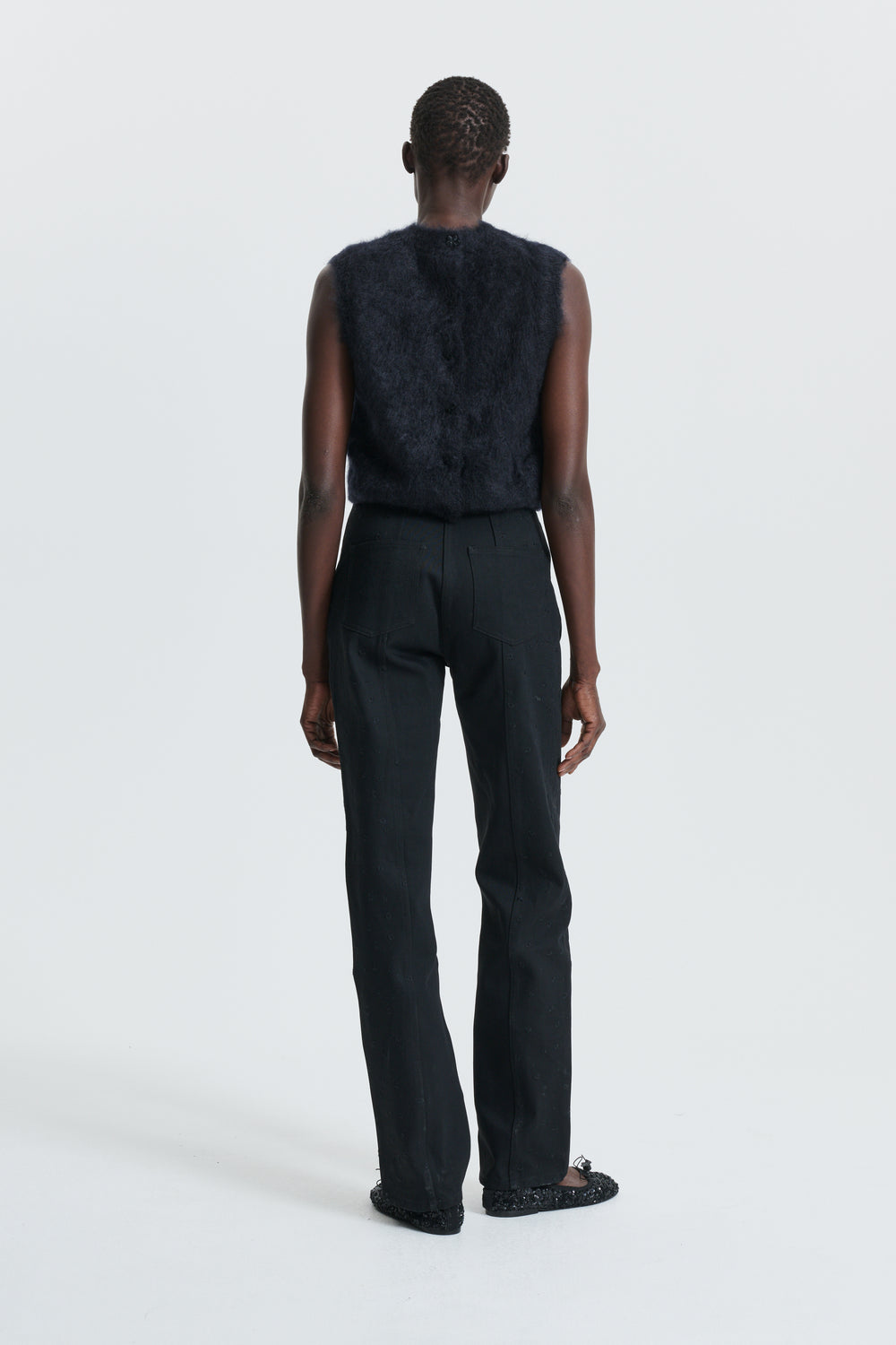 CBFEE | VEST SILK MOHAIR KNIT BLACK