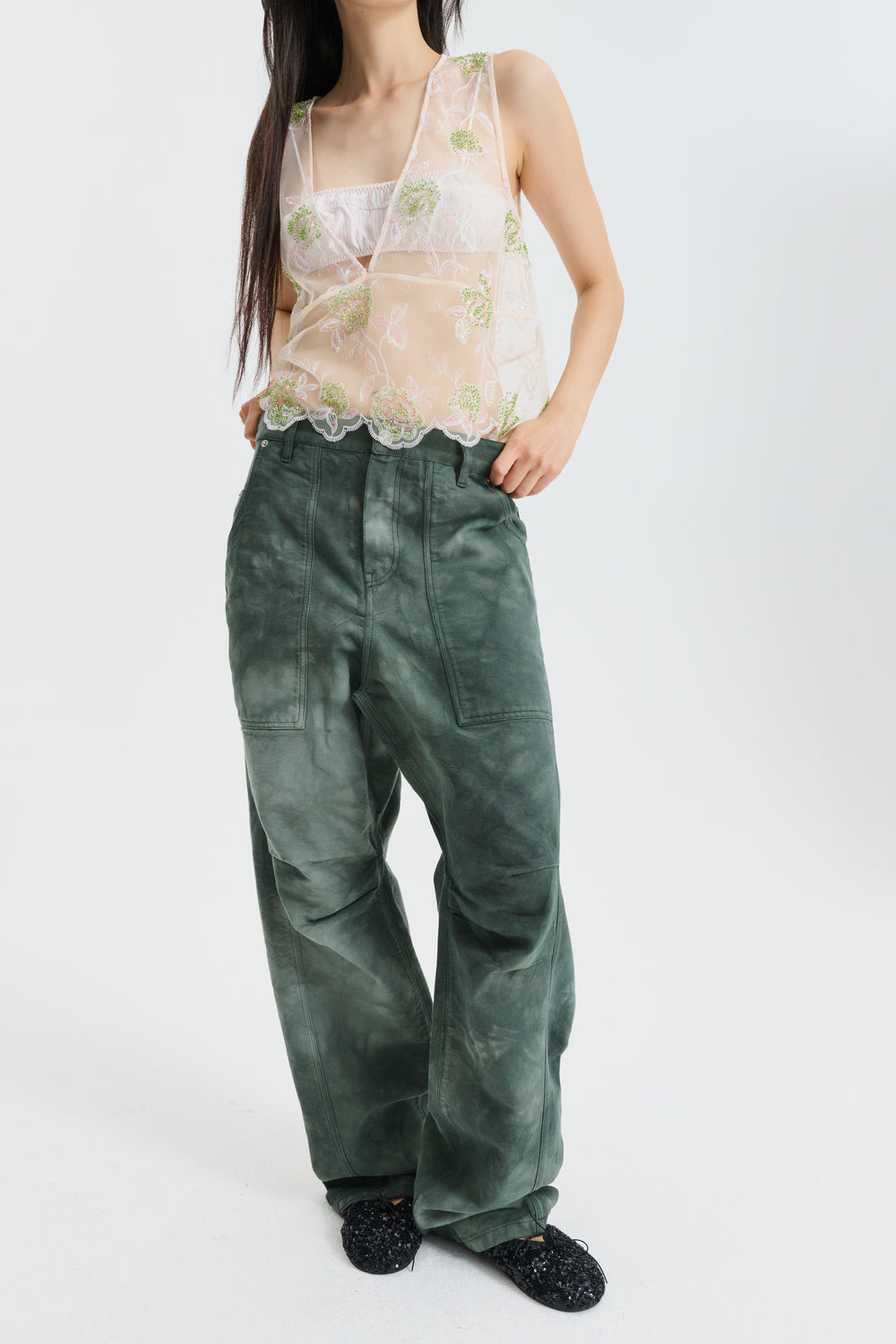 CBGABEL | TROUSERS CANVAS WASHED GREEN