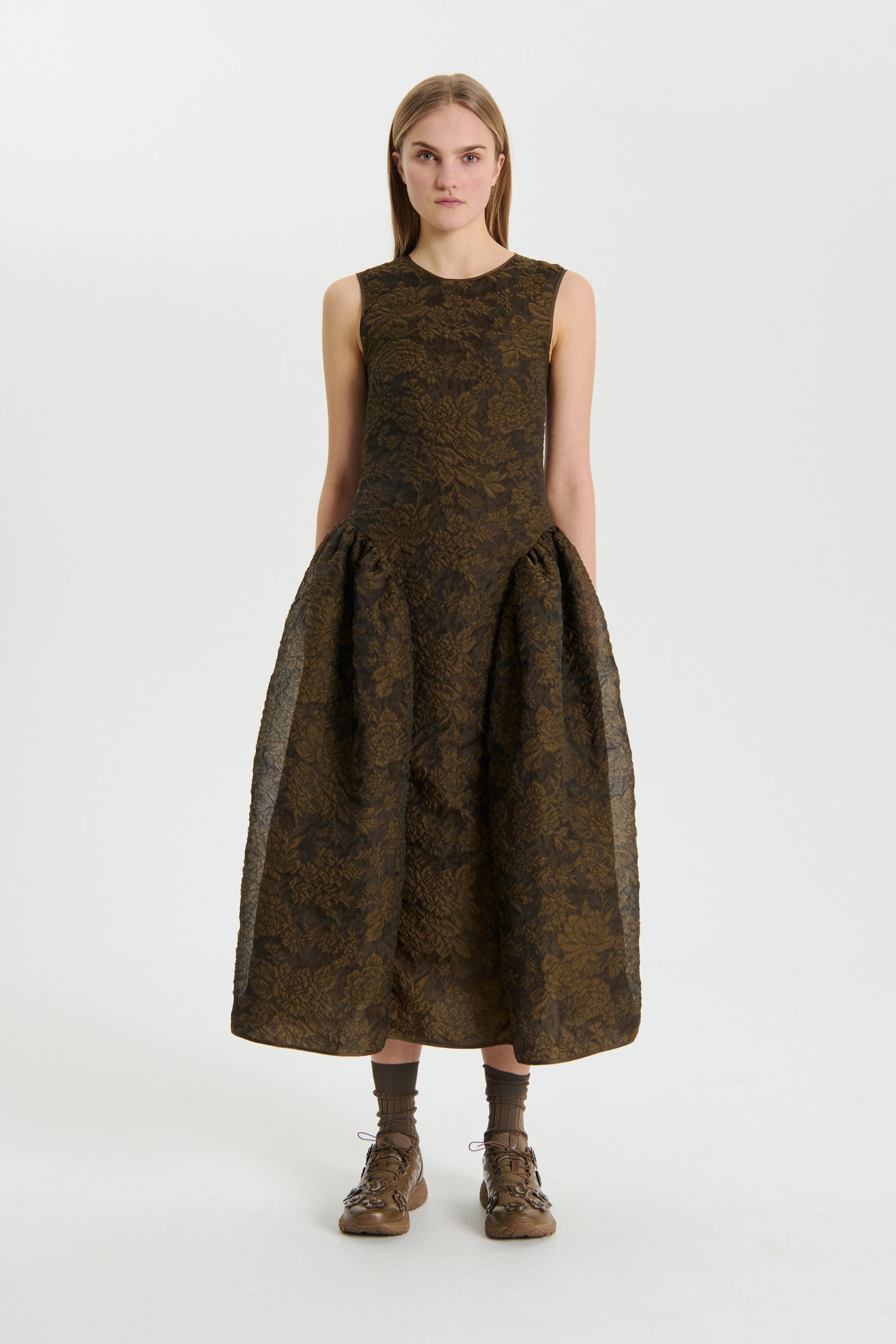【CECILIE BAHNSEN】GINE ドレス GINE | DRESS POSY MATELASSE BROWN