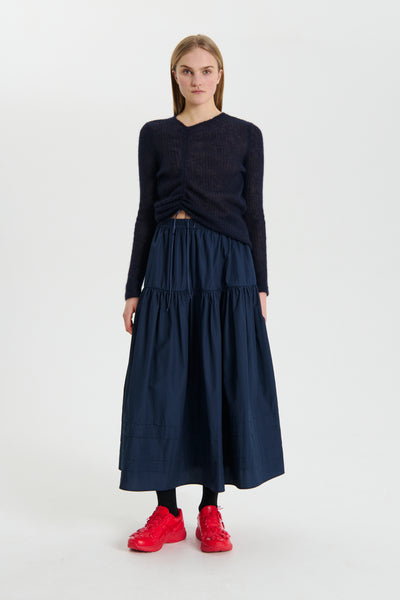 【Cecilie Bahnsen】OCEAN SKIRT OCEAN | SKIRT SHEER RIPSTOP GREY NONA