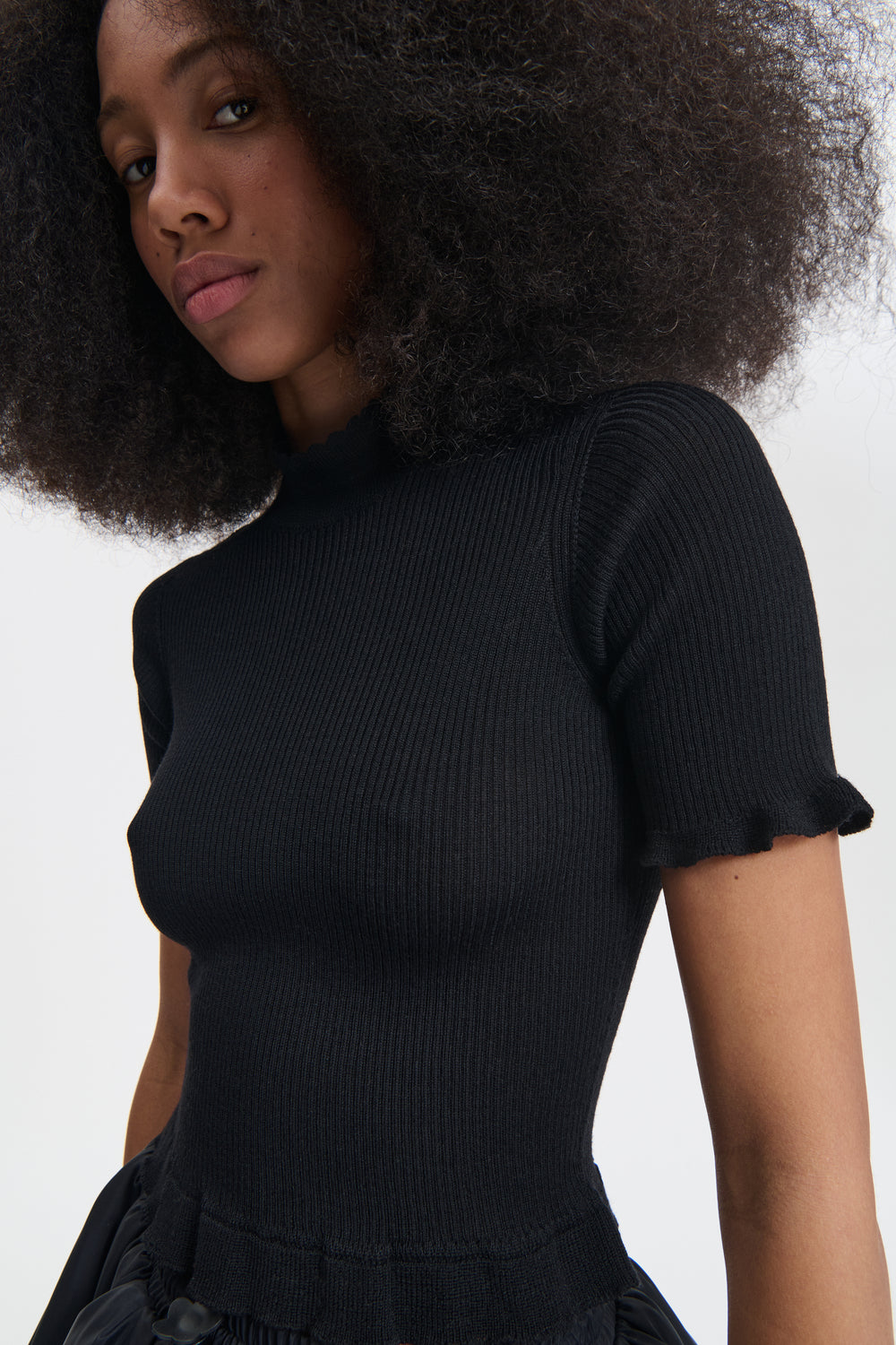 BENTLEY | TOP SEAMLESS KNIT BLACK
