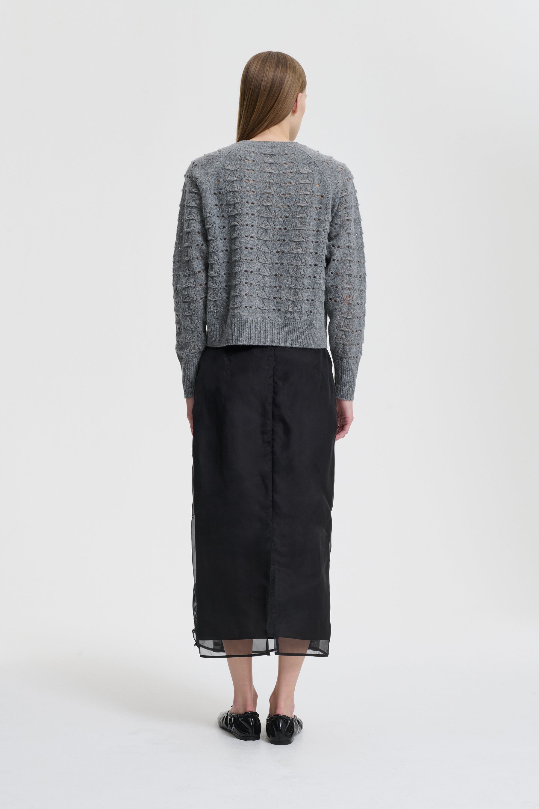 BIDANE | PULLOVER HERITAGE LACE KNIT LIGHT GREY