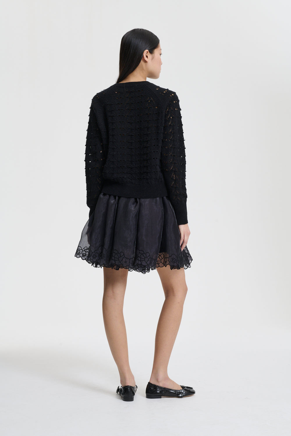 BIDANE | PULLOVER HERITAGE LACE KNIT BLACK