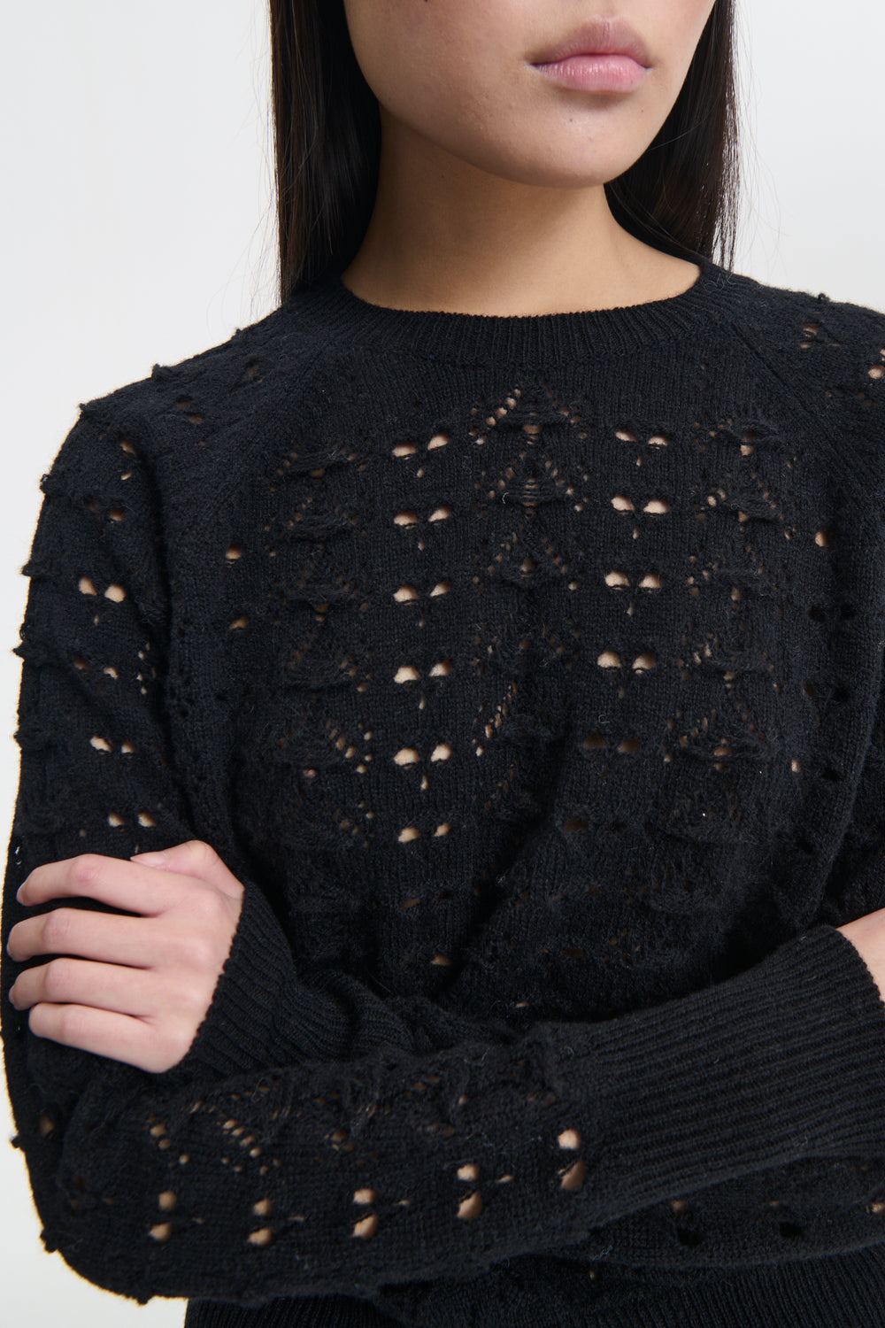 BIDANE | PULLOVER HERITAGE LACE KNIT BLACK