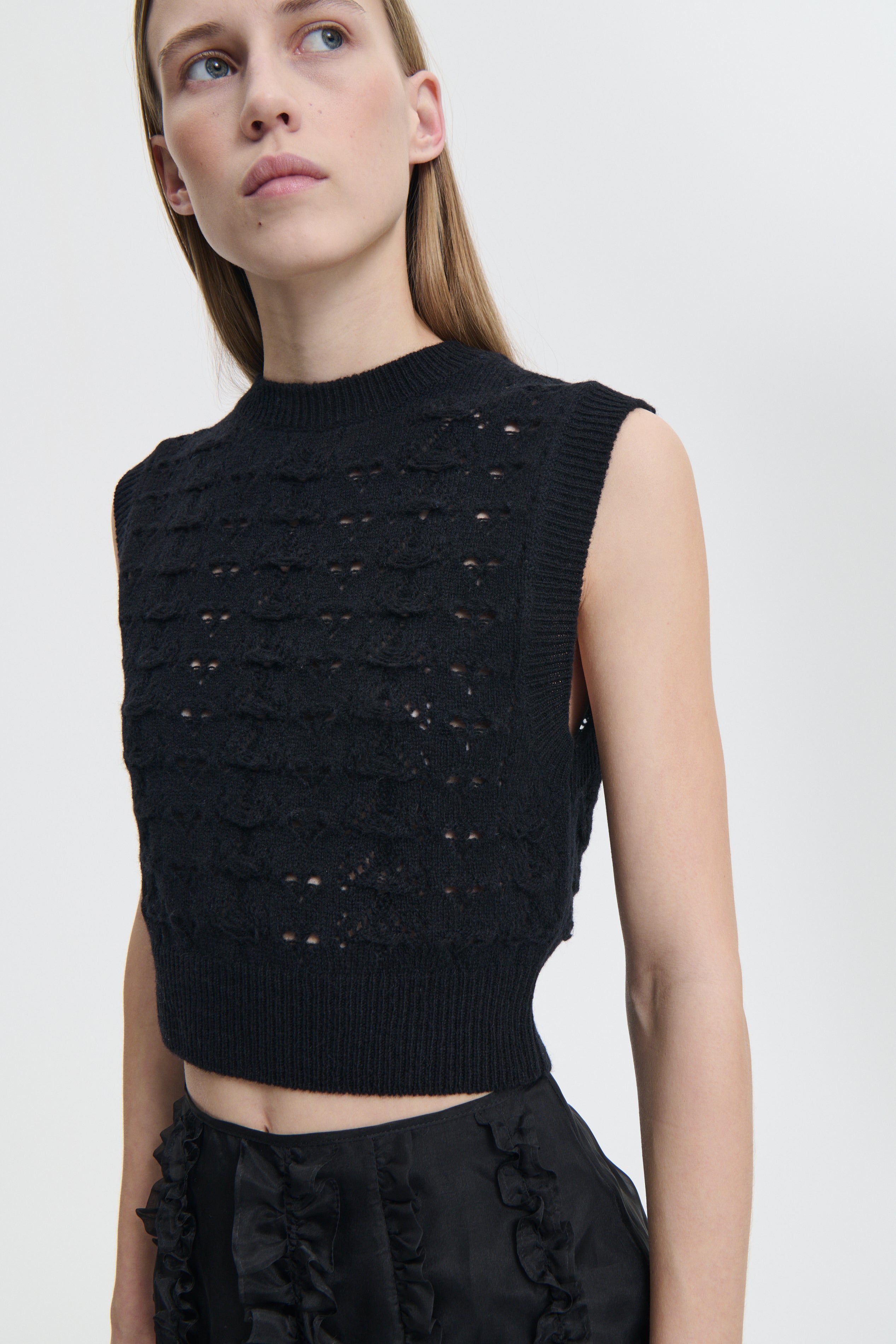 BRISA | VEST HERITAGE LACE KNIT BLACK – Cecilie Bahnsen