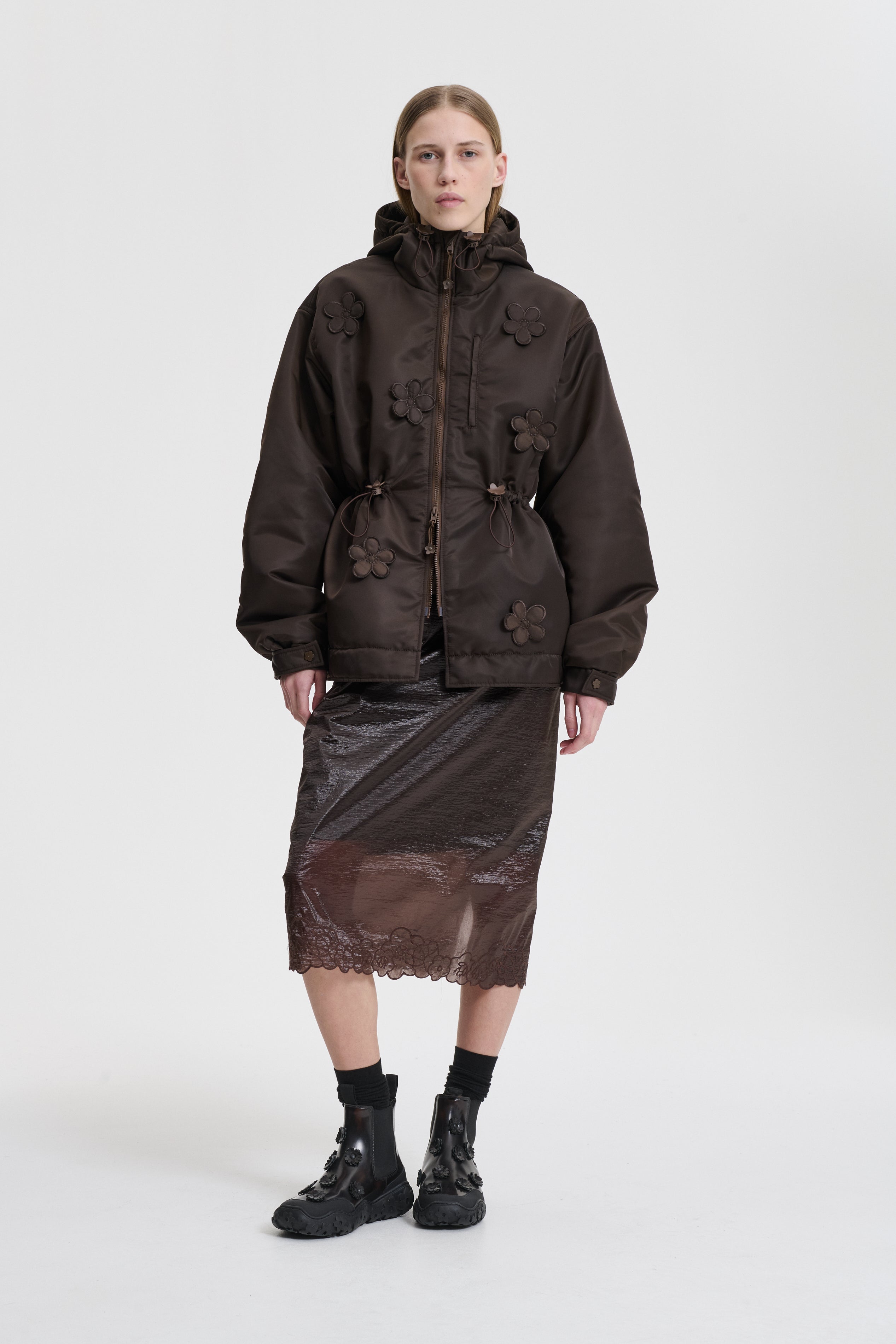 BECKY | JACKET NYLON BROWN