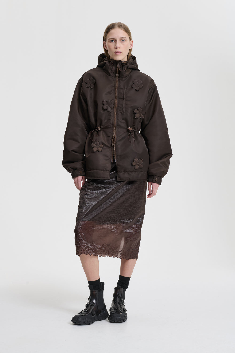 BECKY | JACKET NYLON BROWN
