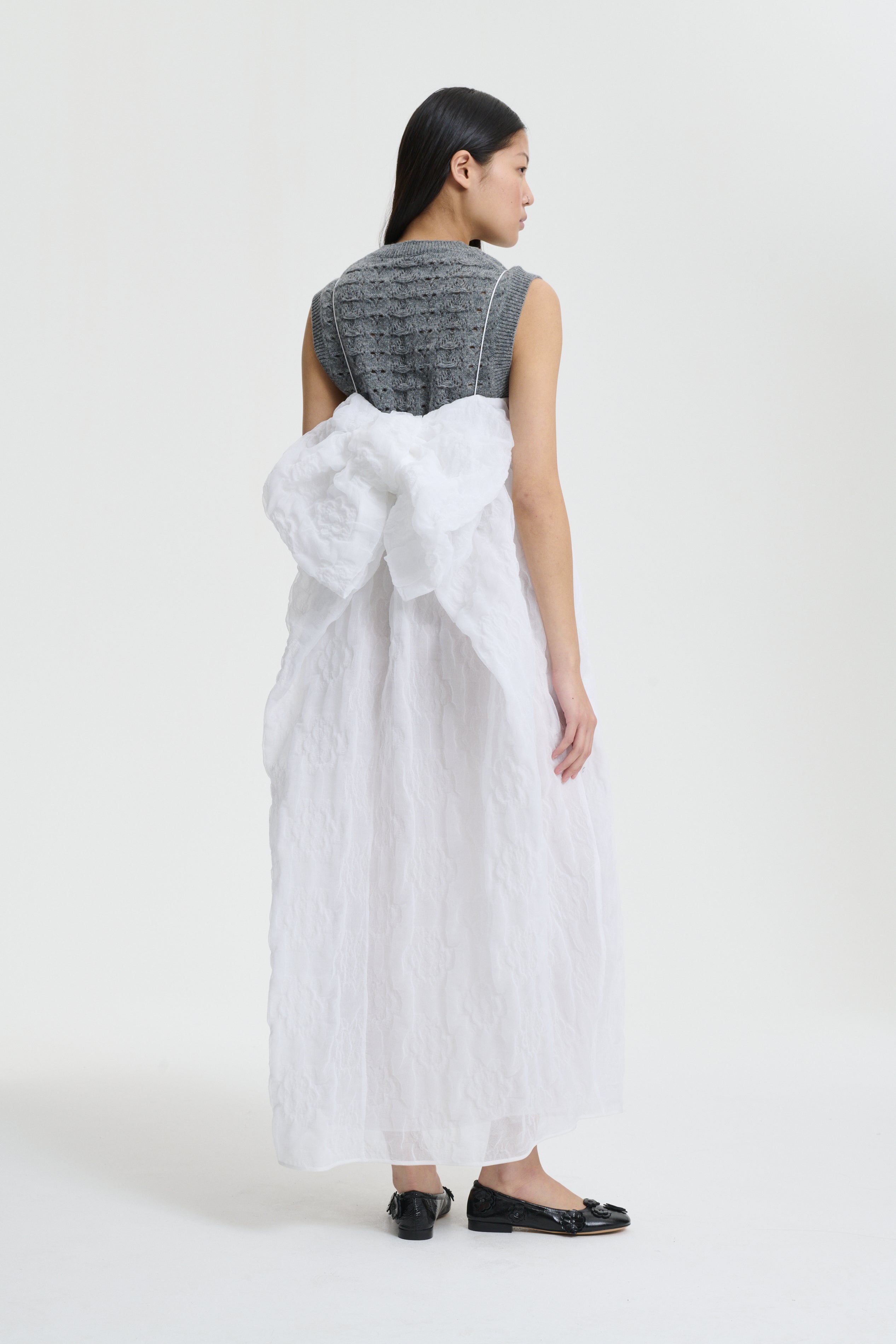 VILMA | DRESS AVENS MATELASSÉ WHITE