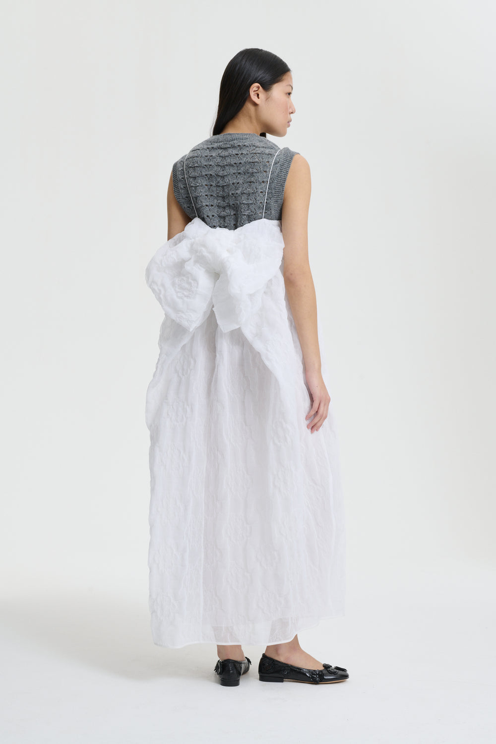 VILMA | DRESS AVENS MATELASSÉ WHITE