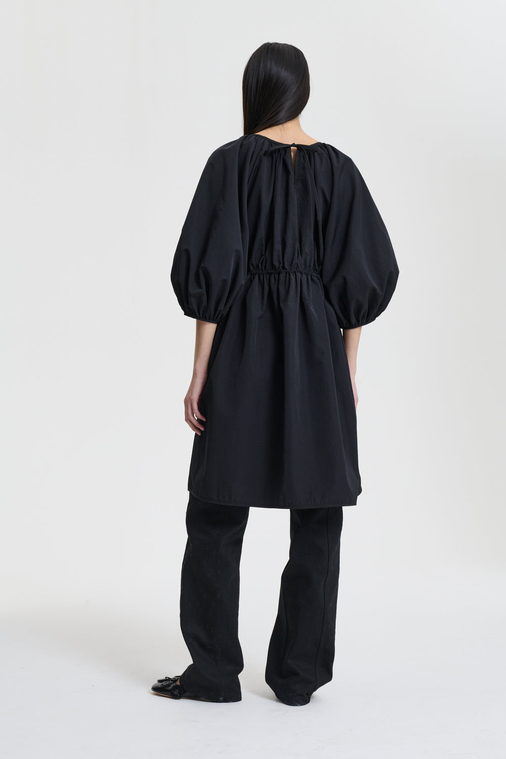 BIRGITTE | DRESS RECYCLED TAFFETA BLACK