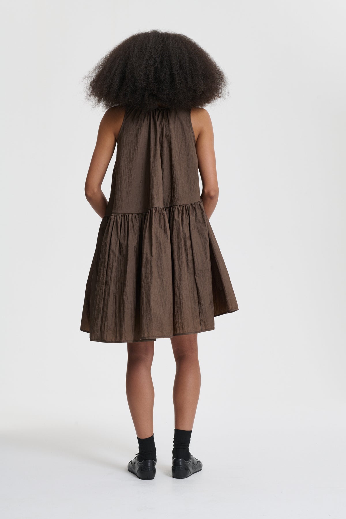 AZELIA | DRESS RECYCLED TAFFETA SOIL BROWN Cecilie Bahnsen AZELIA | DRESS RECYCLED TAFFETA SOIL BROWN Cecilie Bahnsen