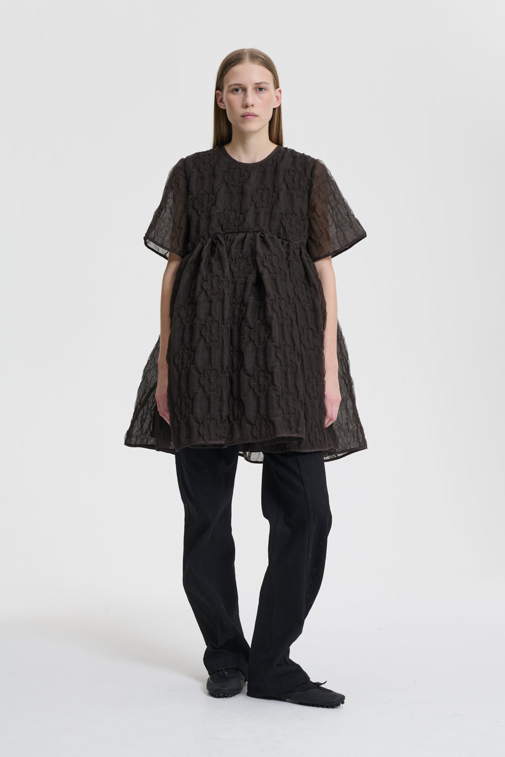 BRITNEY | DRESS AVENS MATELASSÉ SOIL BROWN