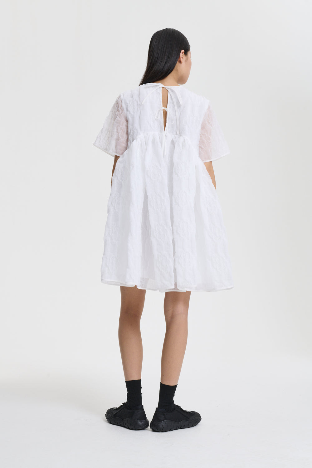 BRITNEY | DRESS AVENS MATELASSÉ WHITE