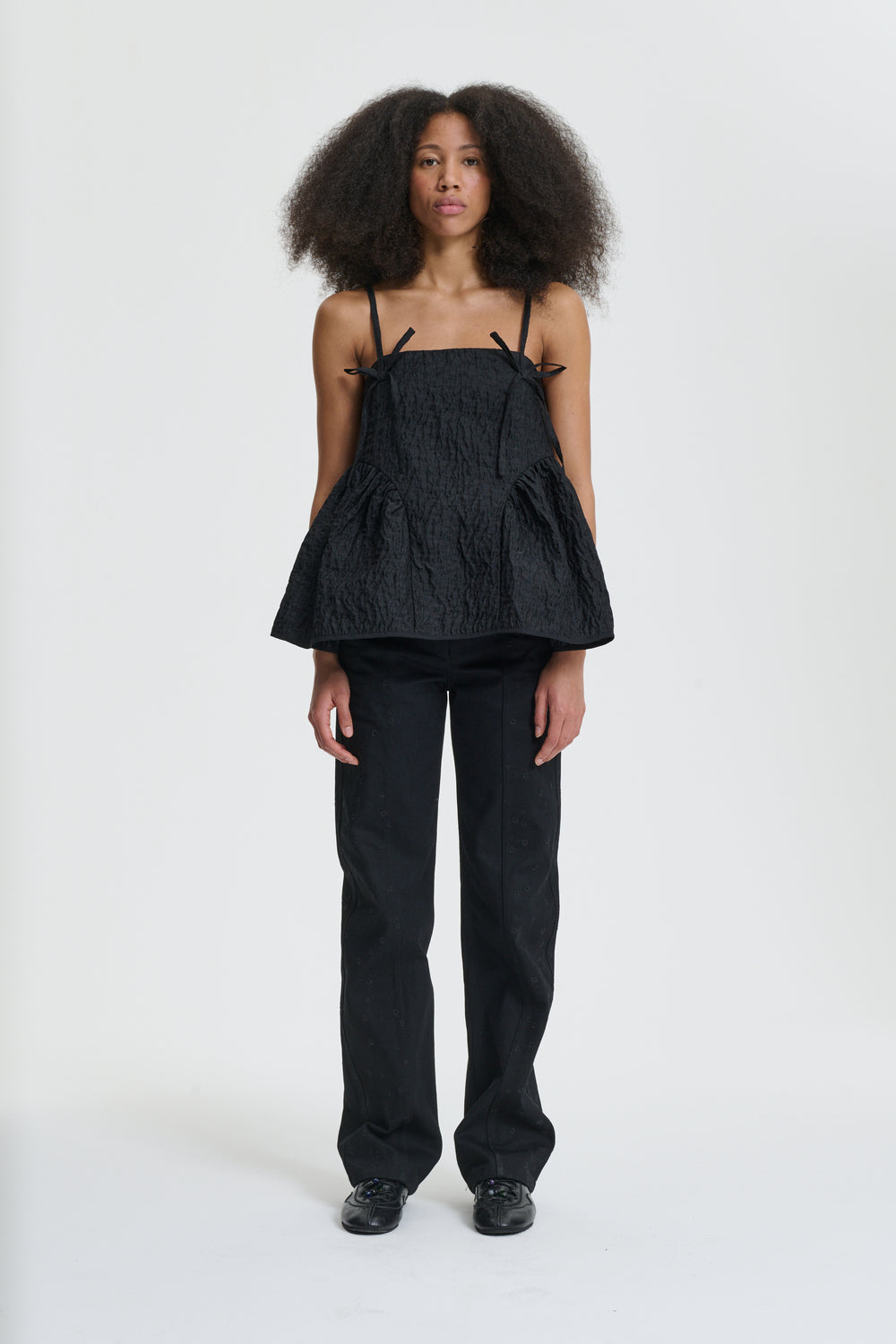 AKIRA | TOP LOBELIA MATELASSÉ BLACK