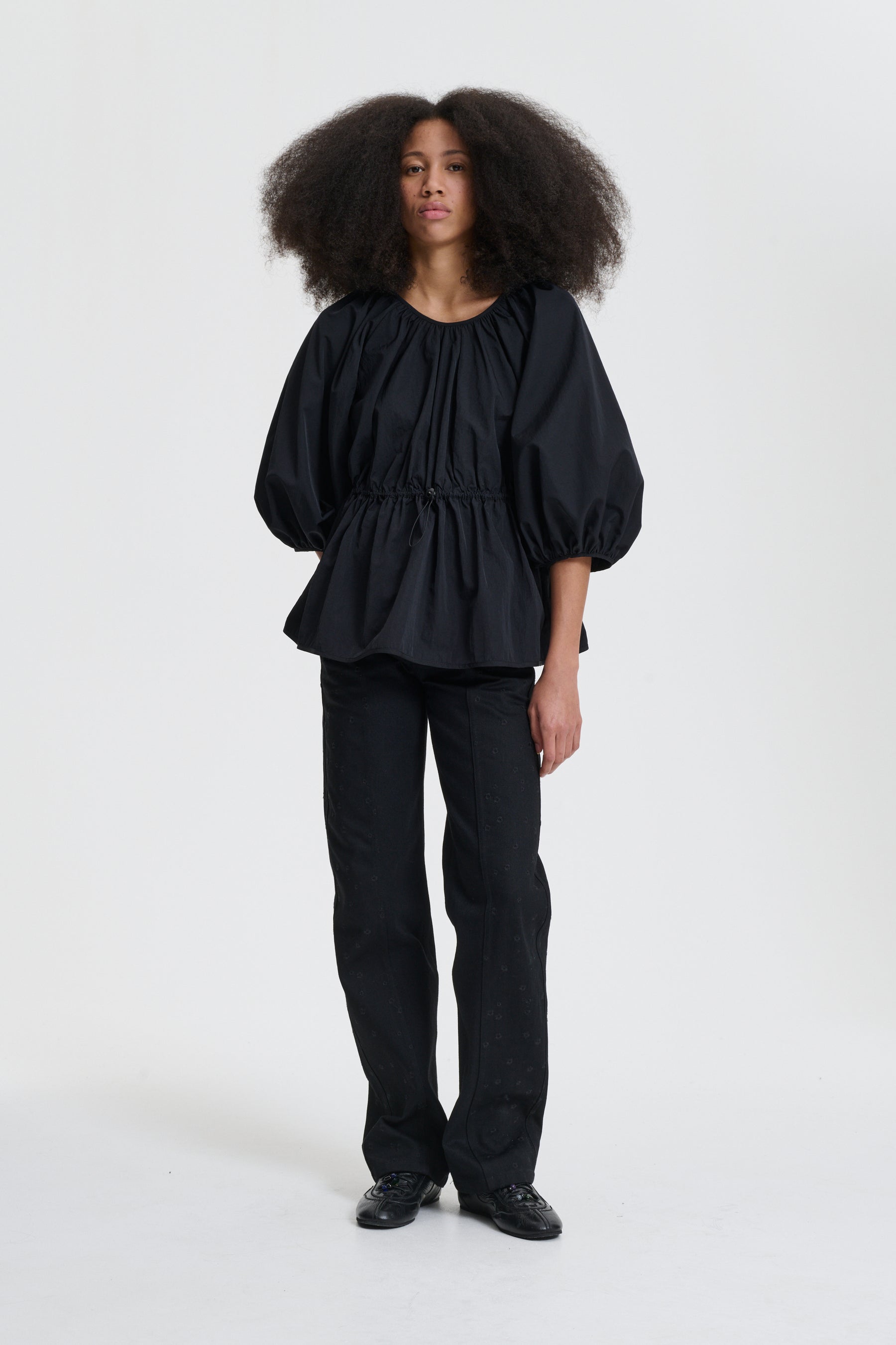 BERTA | TOP RECYCLED TAFFETA BLACK