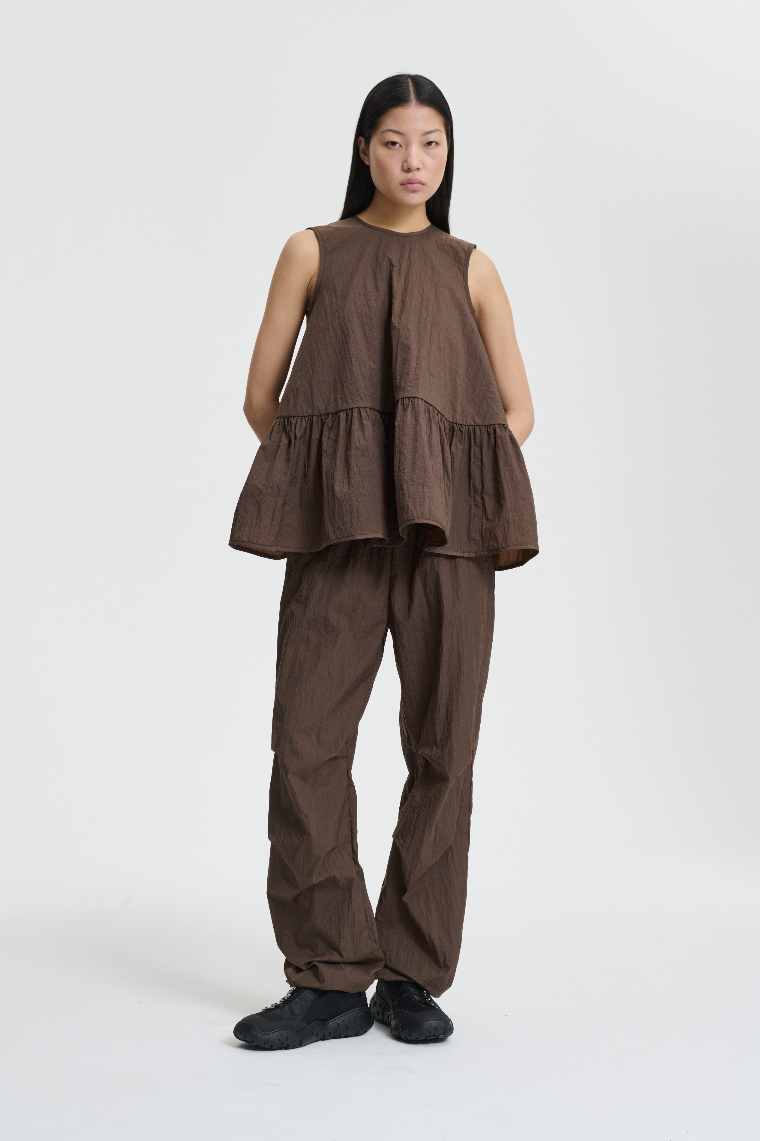 ASTA | TOP RECYCLED TAFFETA SOIL BROWN – Cecilie Bahnsen