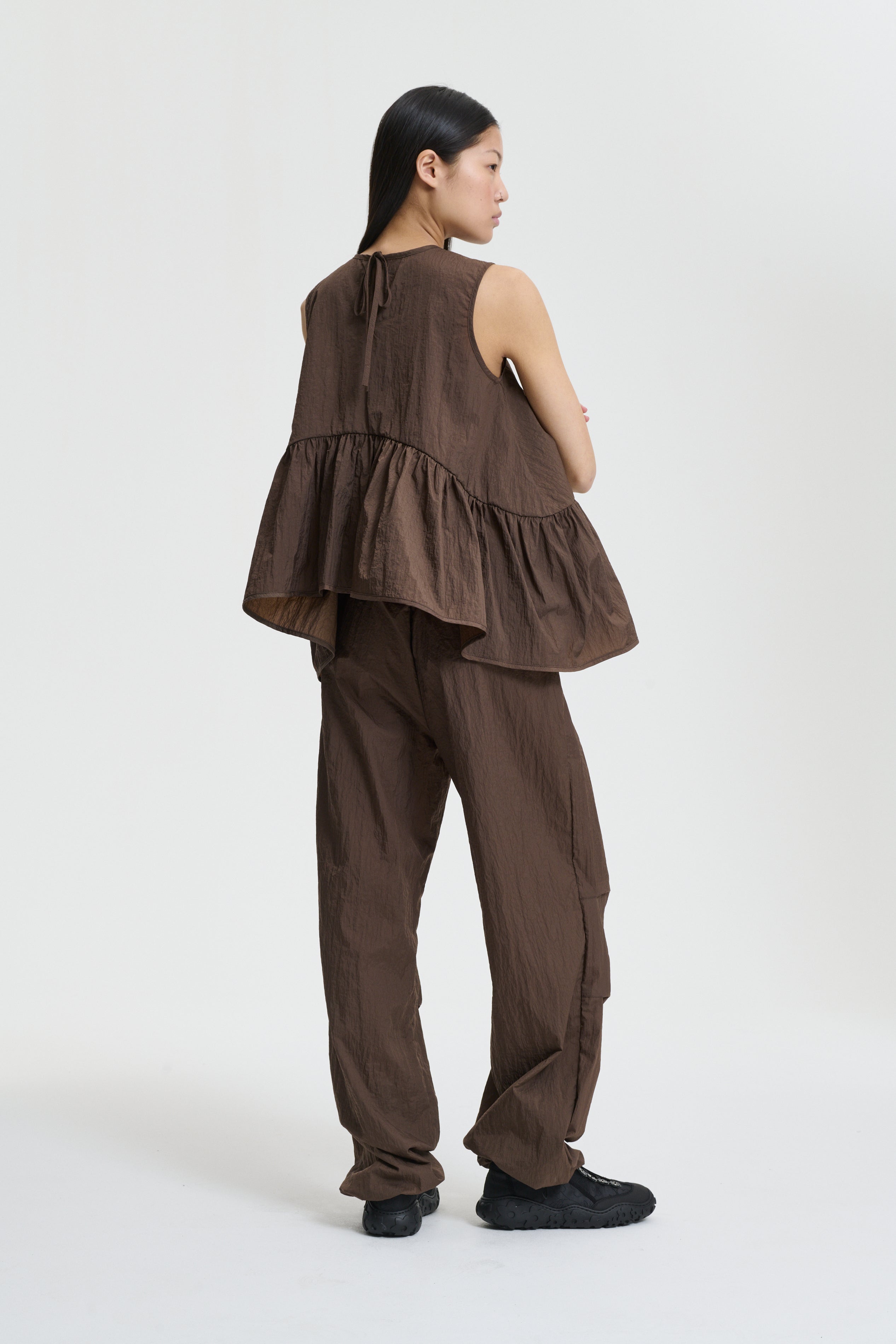 AZELIA | DRESS RECYCLED TAFFETA SOIL BROWN – Cecilie Bahnsen