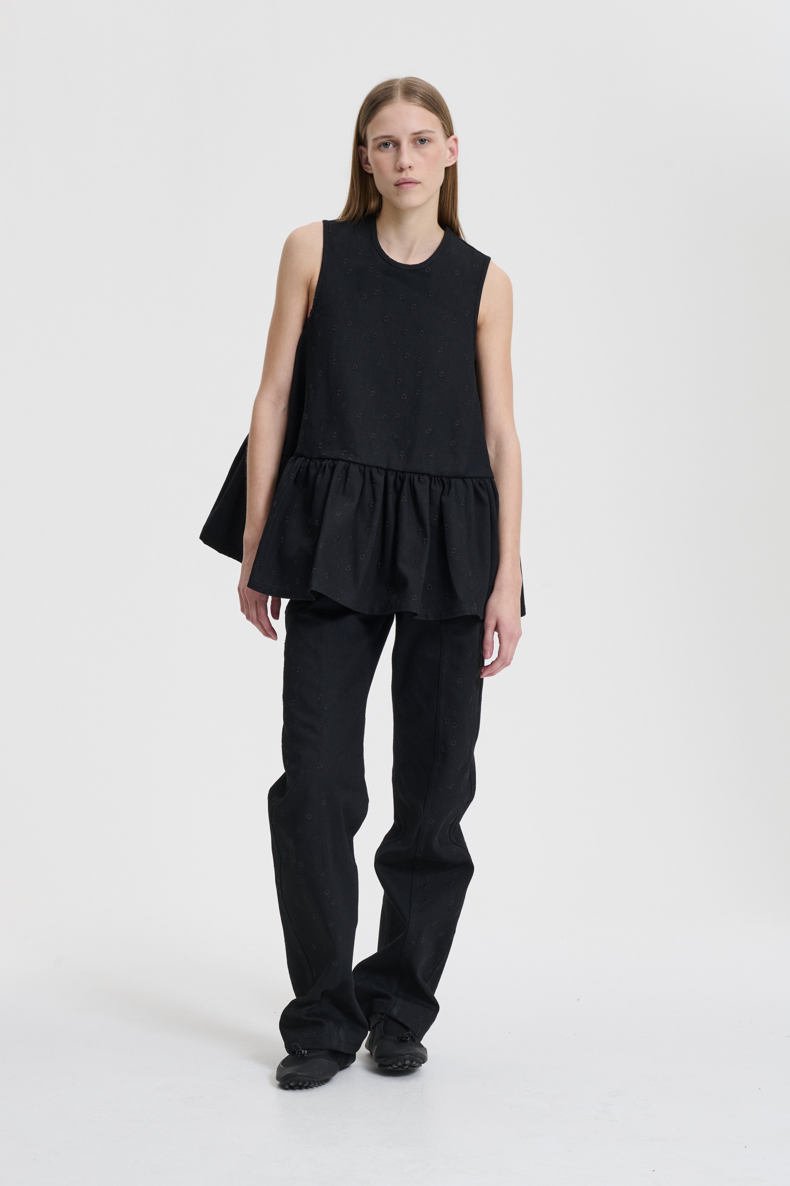 BARBARA | TOP EMBROIDERED DENIM BLACK – Cecilie Bahnsen